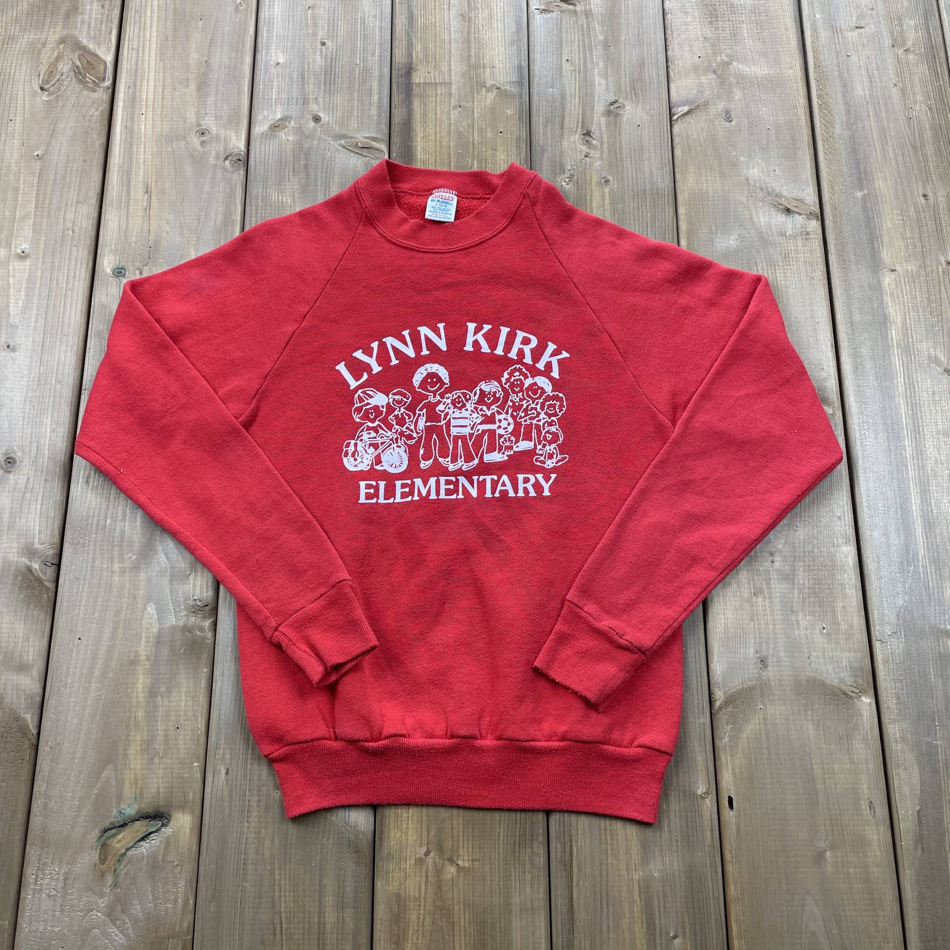 Vintage 1970's Lynn Kirk Elementary Blank Sweatshirt Mit Rundhalsausschnitt/Made in Usa Russel Athletics Souvenir Streetwear von Lostboysvintage