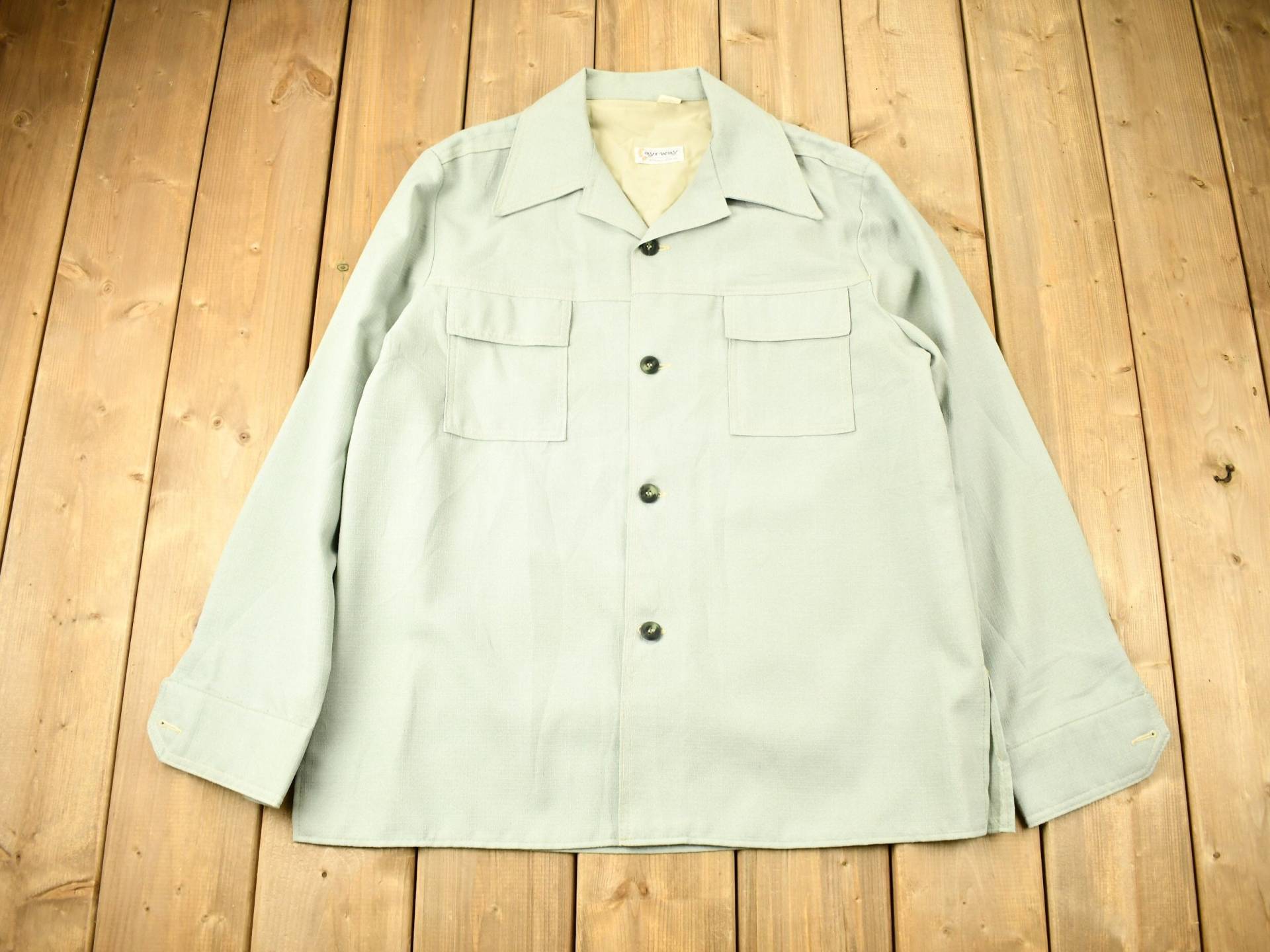 Vintage 1970Er Ayr-Way Button Up Shirt/1990Er Workwear Freizeithemd Formelles Hemd True von Lostboysvintage
