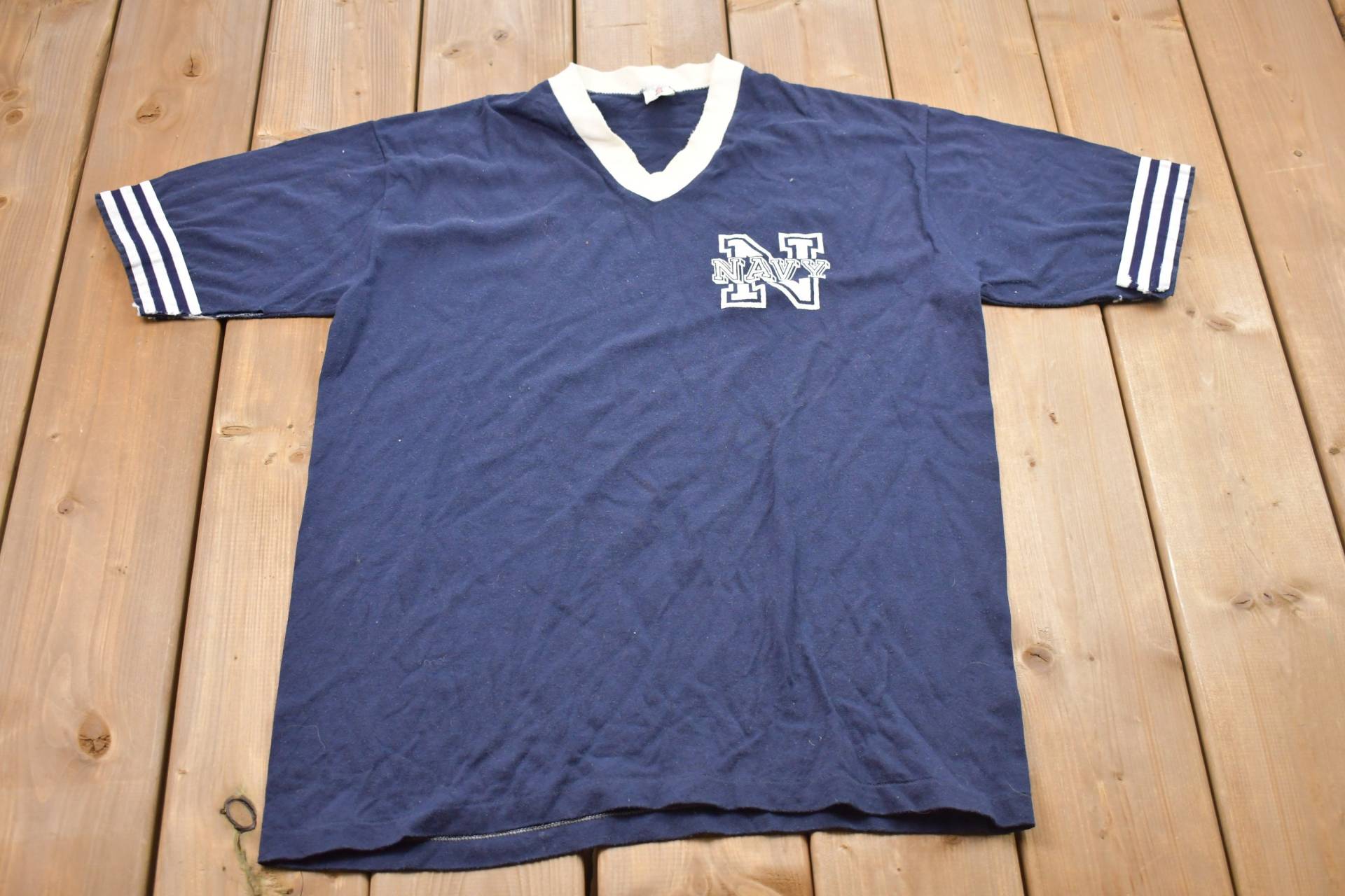 Vintage 1970Er Navy Shirt T-Shirt/Streetwear True Single Stitch 70Er Made in Usa American von Lostboysvintage