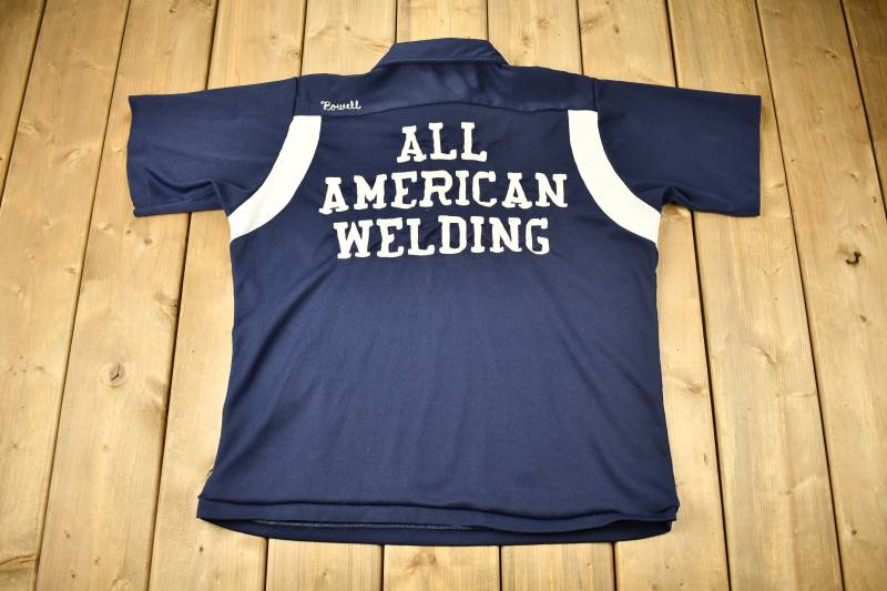 Vintage 1970S All American Schweißkette Genähtes Hemd/Workwear Bestickt Warren Powell True Made in Usa von Lostboysvintage