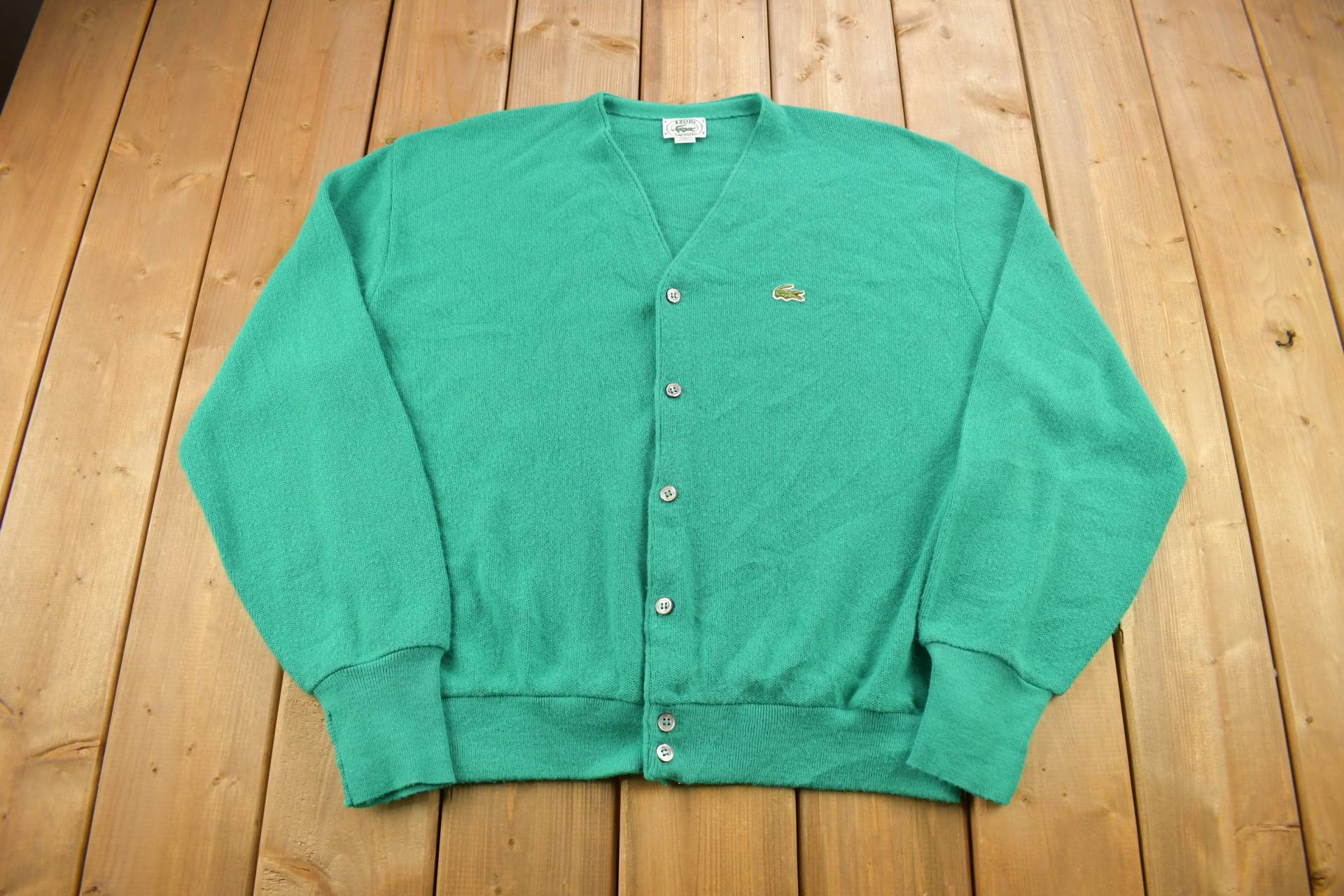 Vintage 1980Er Jahre Izod Lacoste Strickjacke Cardigan/Made in Usa Sweatshirt Größe Xl von Lostboysvintage