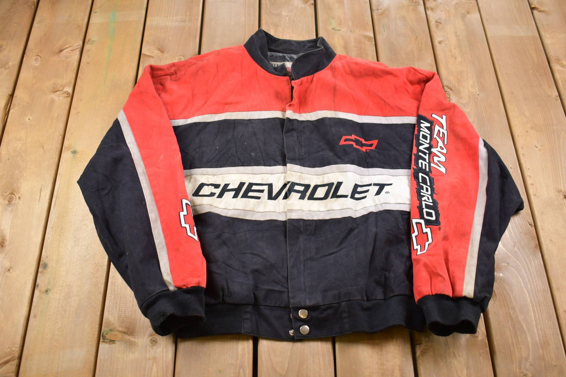 Vintage 1980Er Chevrolet Team Monte Carlo Rennjacke/Athleisure Sportswear Streetwear Fashion Automobilbekleidung 80Er Chevy Jacke von Lostboysvintage