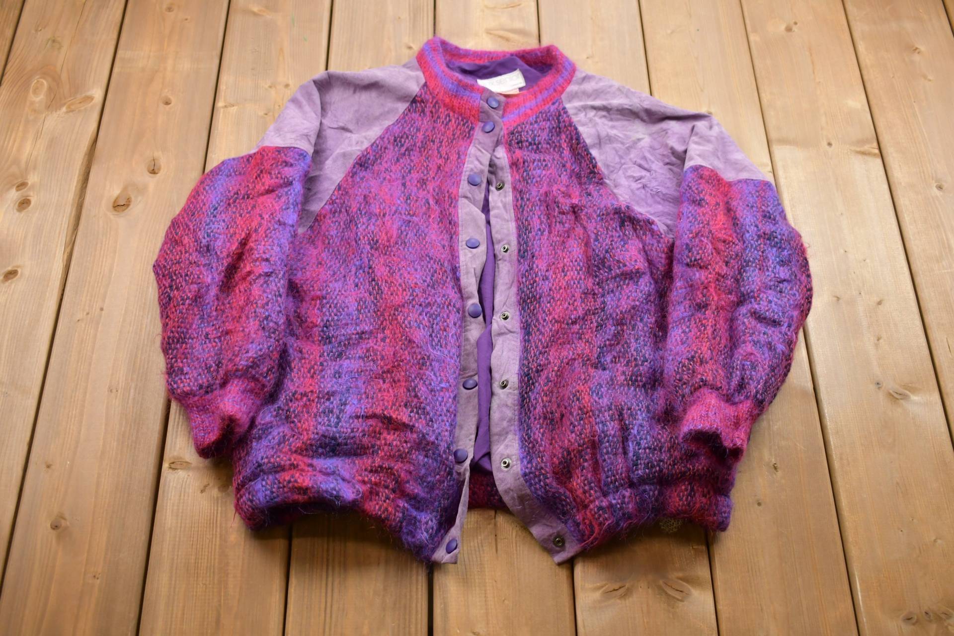 Vintage 1980Er Moahir Wollpullover/Wolljacke 80Er Jahre Button Up Made in Canada Gemütliches Mohair Sweatshirt von Lostboysvintage