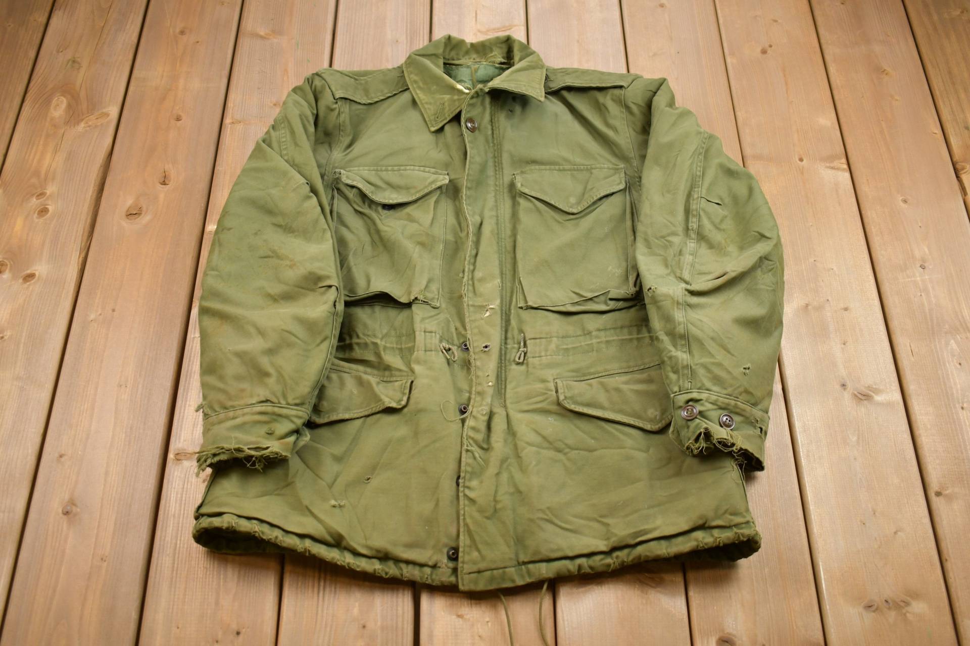 Vintage 1980Er Us Army Militär Feldjacke/Button Up Jacke Grün Streetwear Fashion von Lostboysvintage