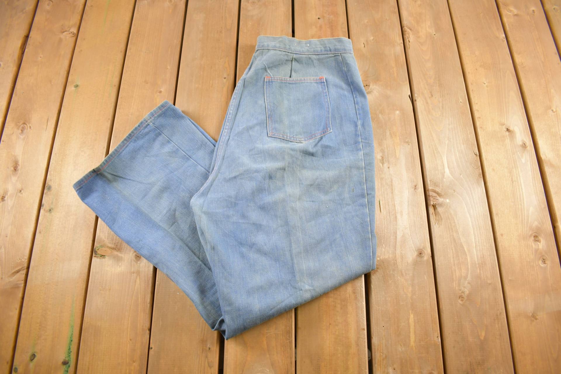 Vintage 1980Er Young Stuff Baggy Flare Denim Jeans Größe 36 X 29/American Arbeitskleidung Streetwear Hose von Lostboysvintage