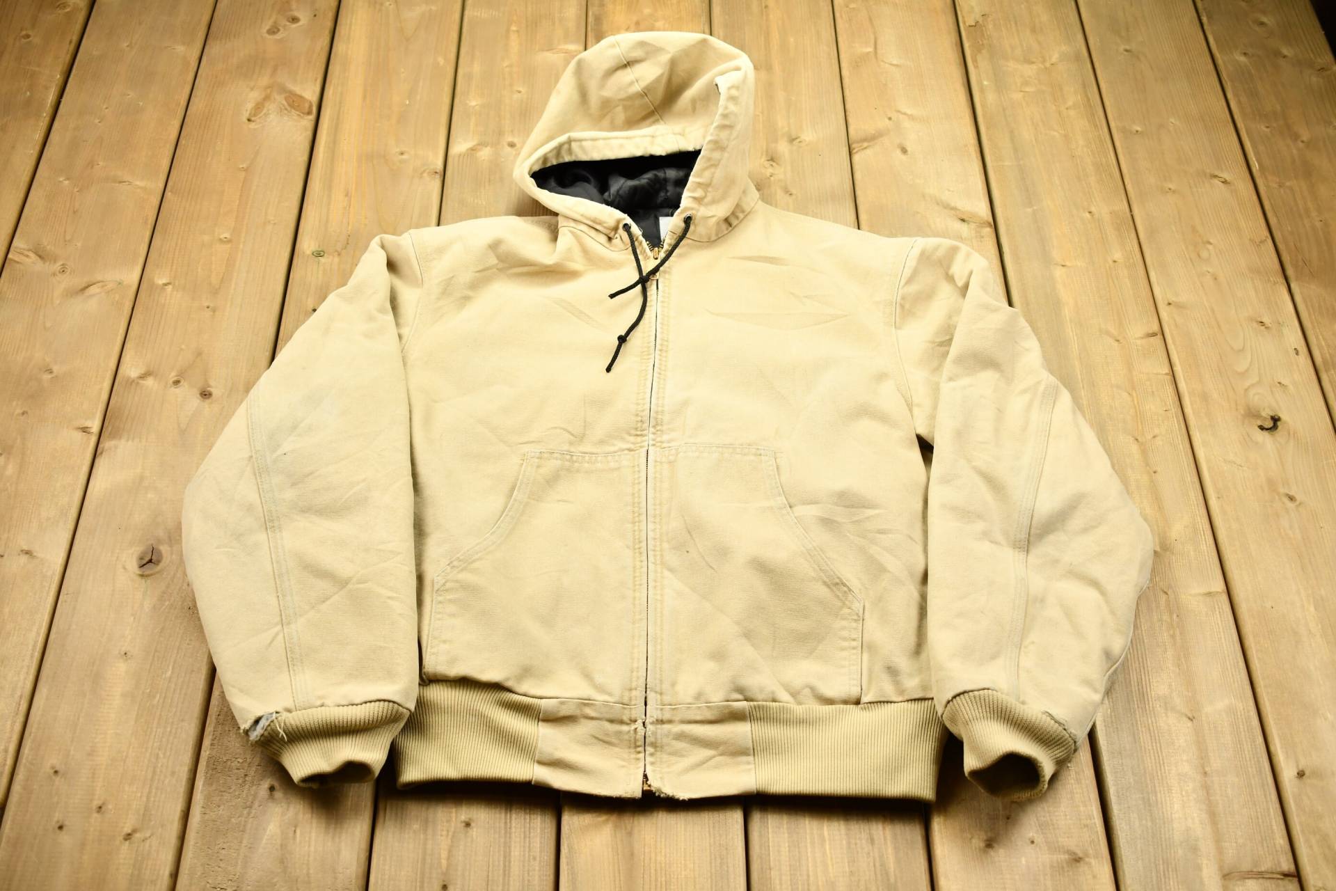 Vintage 1980Er Carhartt Kapuzenjacke/Arbeitskleidung Streetwear Made in Usa 80Er Gesteppte Gefütterte Jacke Distressed Union von Lostboysvintage