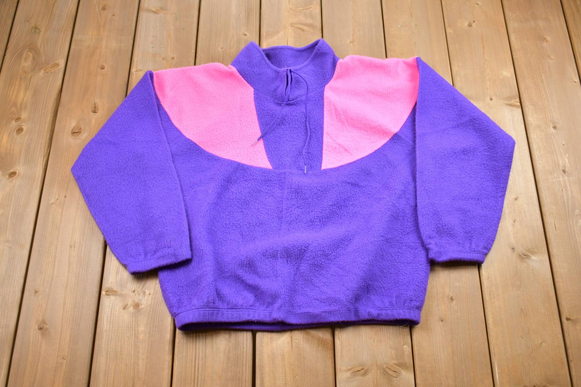 Vintage 1980S Color Block Pullover Fleece/90Er Jahre Rundhals Streetwear Athleisure Wandern von Lostboysvintage