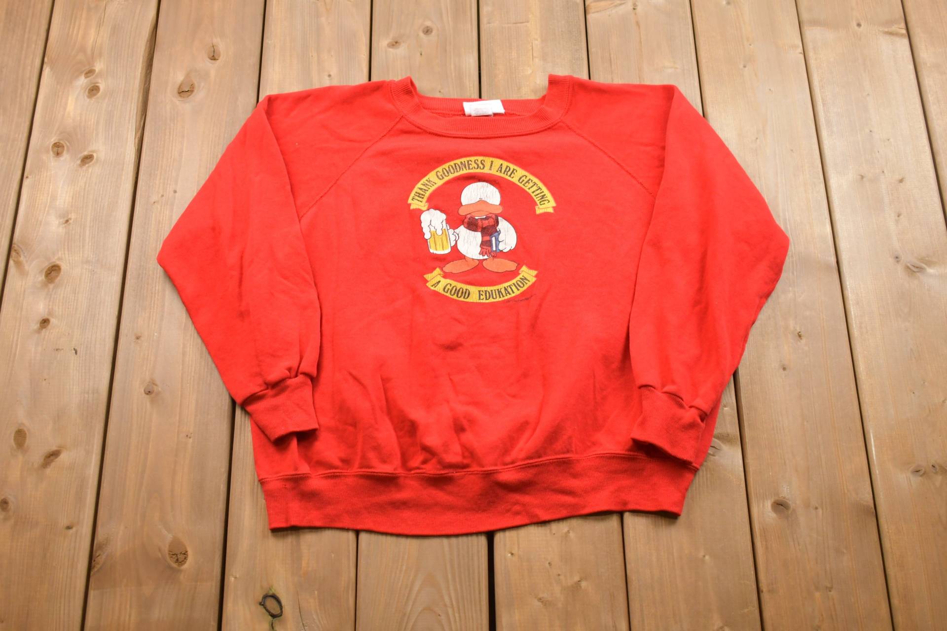 Vintage 1980S Good Edukation Raglan Sweatshirt/Made in Usa 80S Crewneck Souvenir Athleisure Streetwear von Lostboysvintage