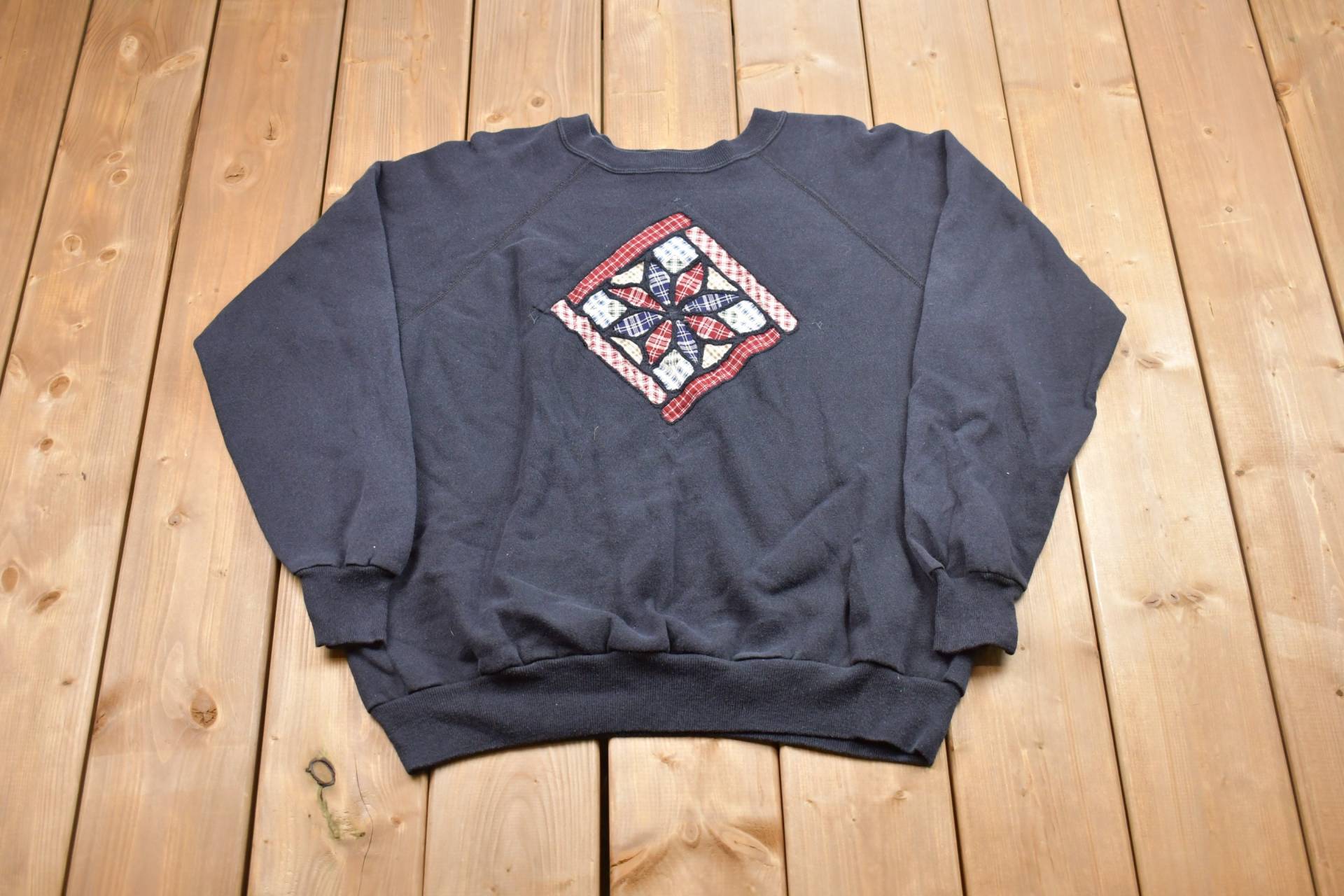 Vintage 1980Er Jahre Handgenähtes Design Crewneck Sweatshirt/Made in Usa 80Er Raglan Handgenäht Athleisure Handgemacht von Lostboysvintage