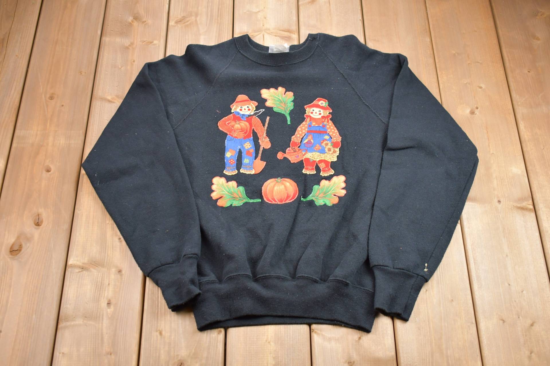 Vintage 1980S Lee Herbst Halloween Raglanärmel Rundhals-Sweatshirt/80Er Jahre Rundhalsausschnitt Souvenir Athleisure Streetwear Kürbisse von Lostboysvintage