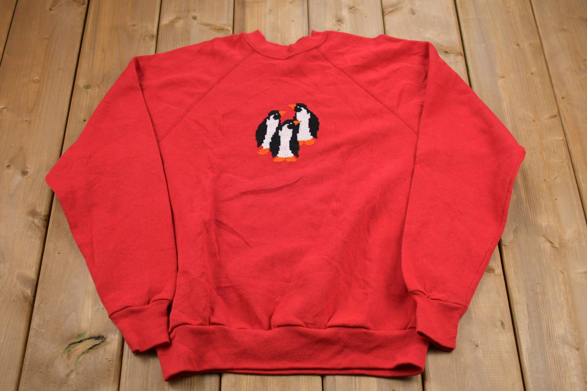 Vintage 1980S Pinguin Grafik Raglan Rundhalsausschnitt/80S Crewneck Tiere Sweatshirt Made in Usa Tultex Pullover von Lostboysvintage