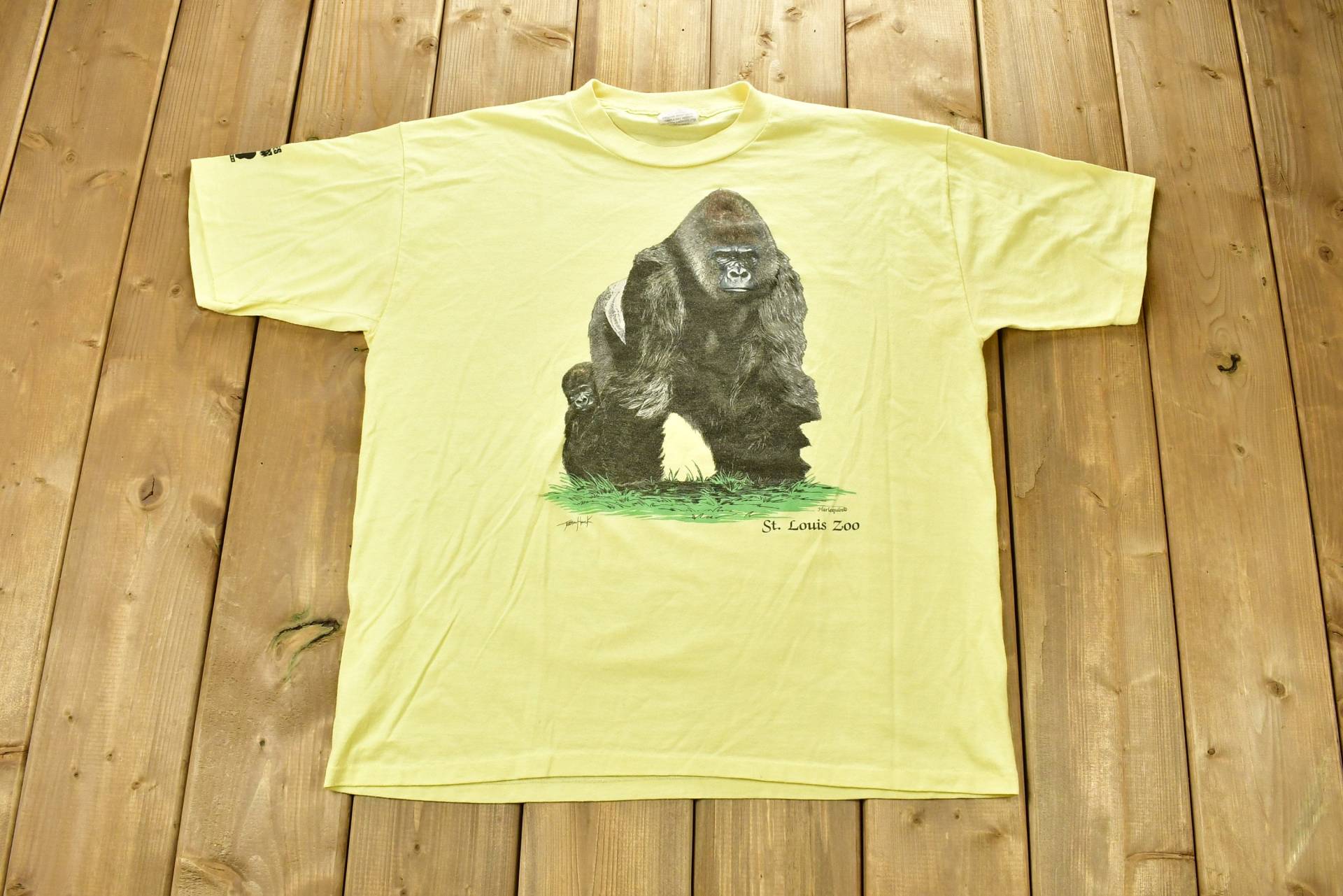 Vintage 1980Er St Louis Jungle Of The Apes T-Shirt/Souvenir Harlekin Made in Usa Urlaubs-T-Shirt Reisen & Tourismus von Lostboysvintage