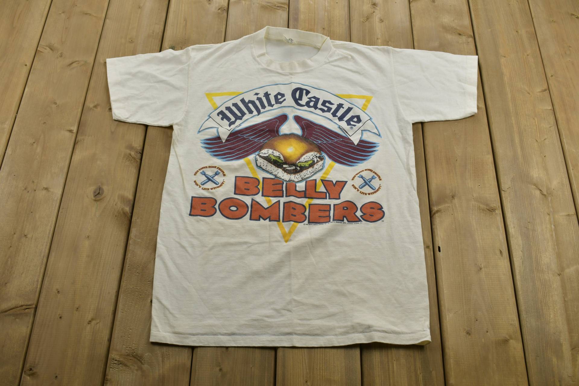 Vintage 1980S White Castle T-Shirt/Flying Burger Bauchbomber Made in Usa 80S Streetwear Retro Style Harold Und Kumar von Lostboysvintage