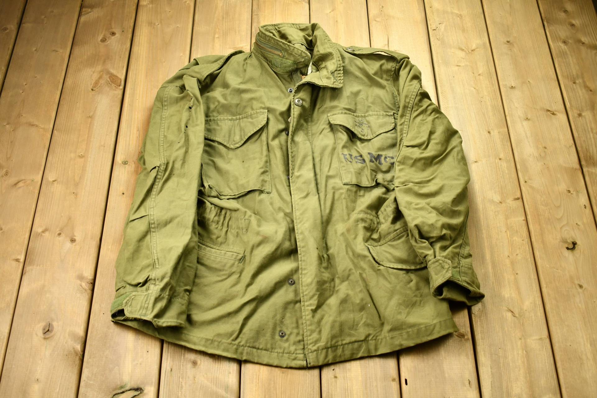 Vintage 1981 Usmc Militärfeldjacke/Button Up Jacke Us Army Grün Streetwear Fashion von Lostboysvintage