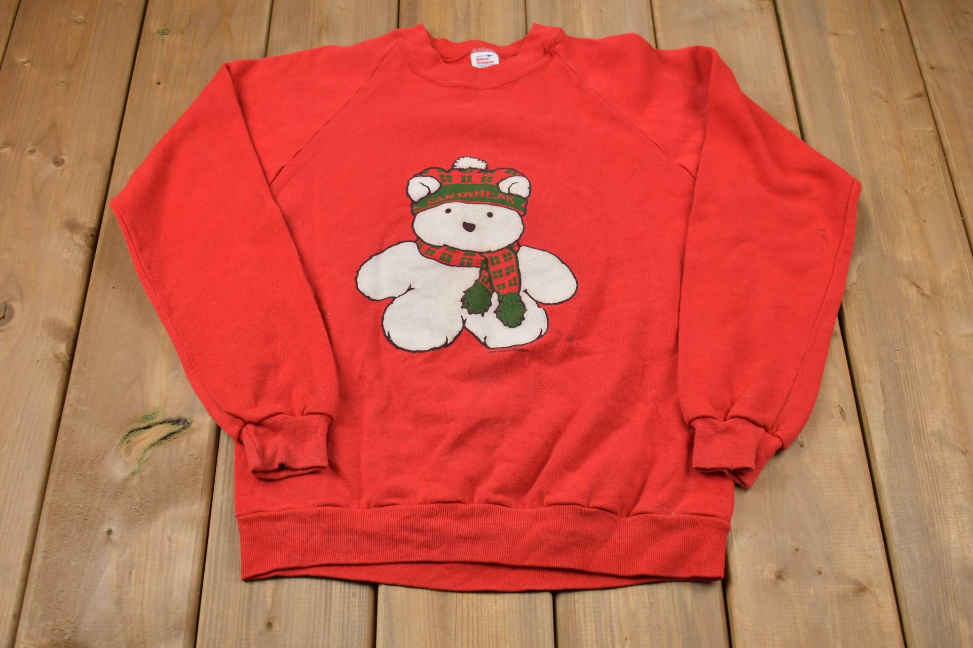 Vintage 1986 Kariertes Teddybär Crewneck Sweatshirt/90Er Souvenir Athleisure Streetwear Reisen Und Tourismus Made in Usa von Lostboysvintage