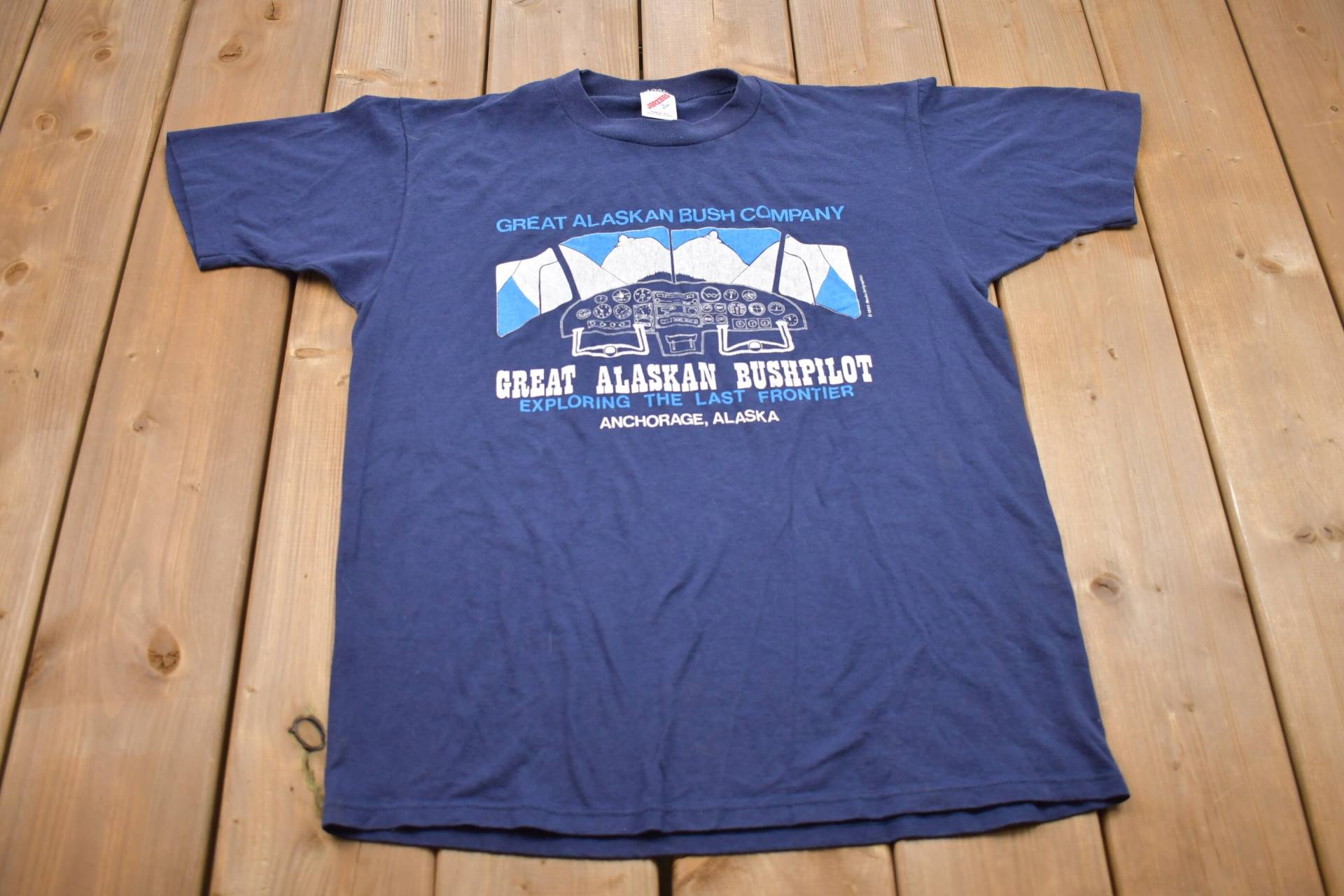 Vintage 1990 Great Alaskan Bushpilot T-Shirt/Souvenir Streetwear Single Stitch Made in Usa Urlaubs-T-Shirt Reisen & Tourismus von Lostboysvintage