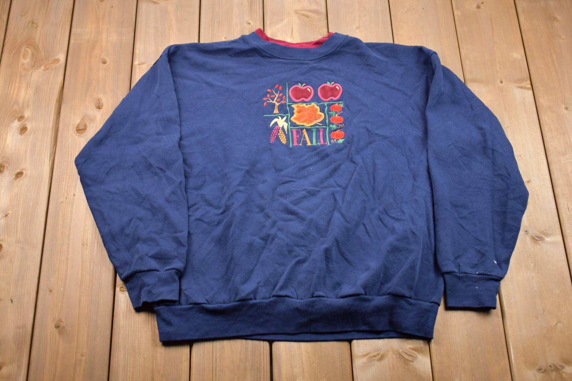 Vintage 1990 Herbst Blätter Made in Usa Sweatshirt Mit Rundhalsausschnitt/90Er Jahre Souvenir Athleisure Streetwear Gesticktes Logo von Lostboysvintage