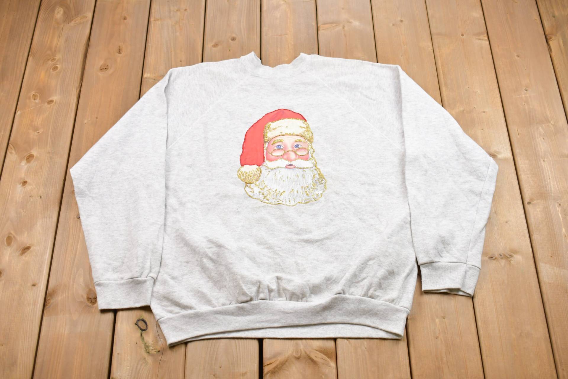 Vintage 1990 Tultex Weihnachtsmann Pullover/Made in Usa Urlaub 90Er Jahre Rundhalsausschnitt Winter Wear Festlicher Grafik Print von Lostboysvintage