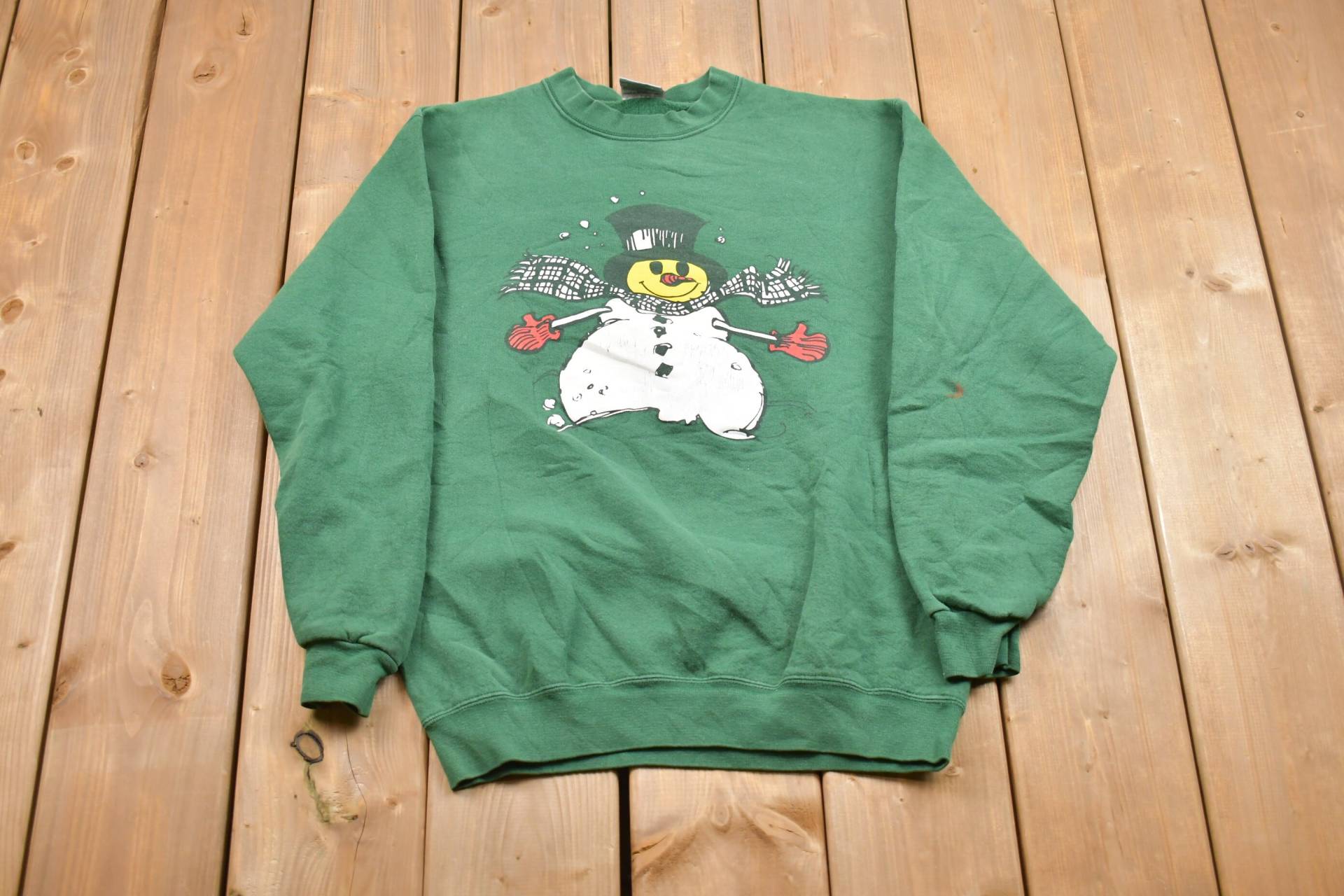 Vintage 1990Er Weihnachts-Schneemann-Pullover/Hergestellt in Den Usa Festliche Kleidung 90Er-Jahre-Weihnachtspullover Winterkleidung Festlicher von Lostboysvintage