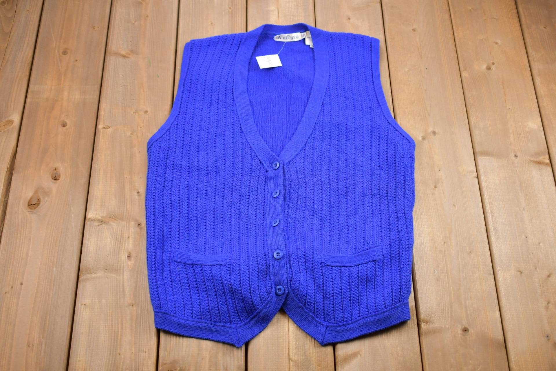 Vintage 1990Er Jahre Ann Taylor Strickweste/90Er Muster Outdoor Handgestrickt Button Up Weste von Lostboysvintage