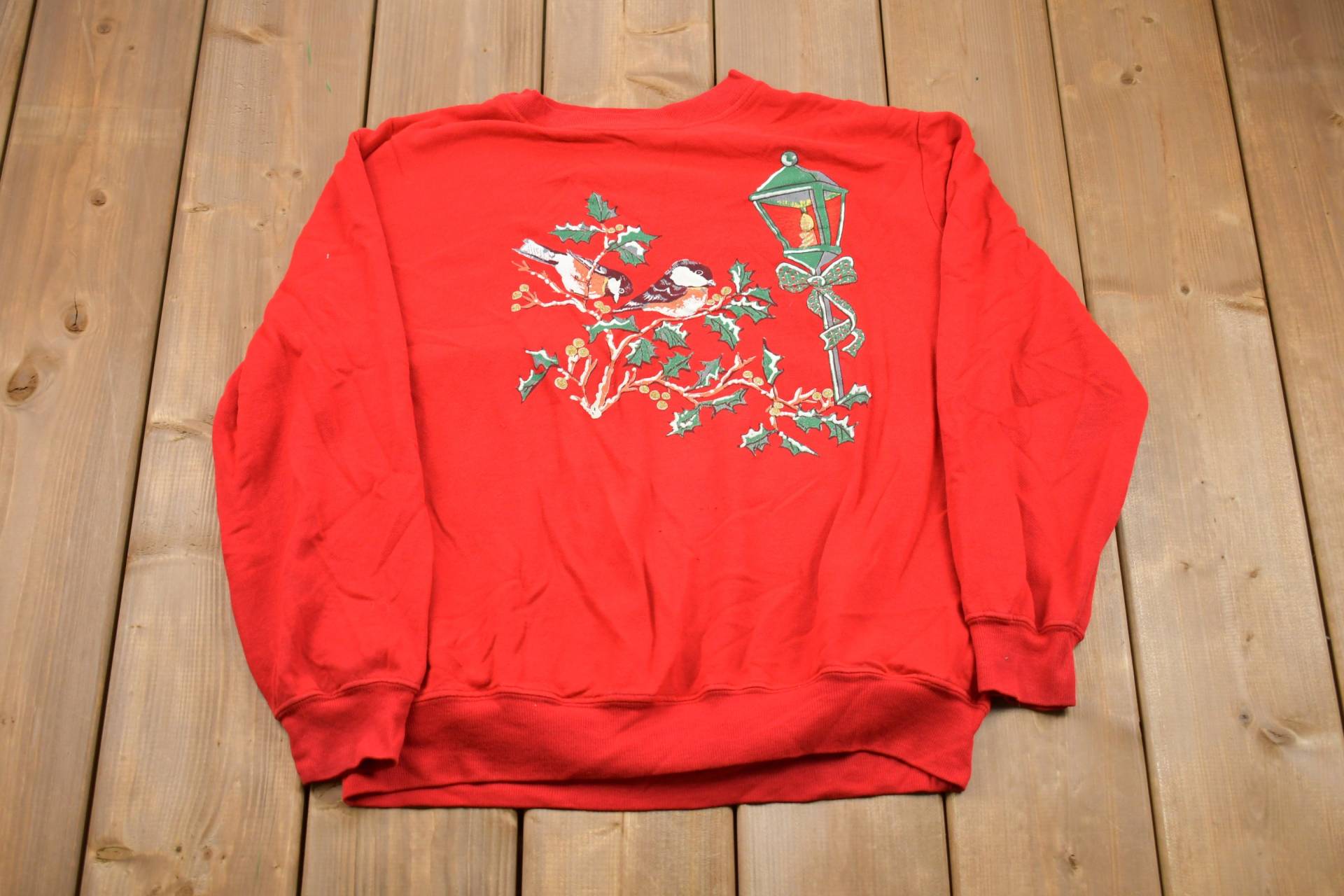 Vintage 1990Er Jahre Bird Nature Graphic Crewneck/Natur-Print Sweatshirt Animal Print Wildnis Pullover von Lostboysvintage