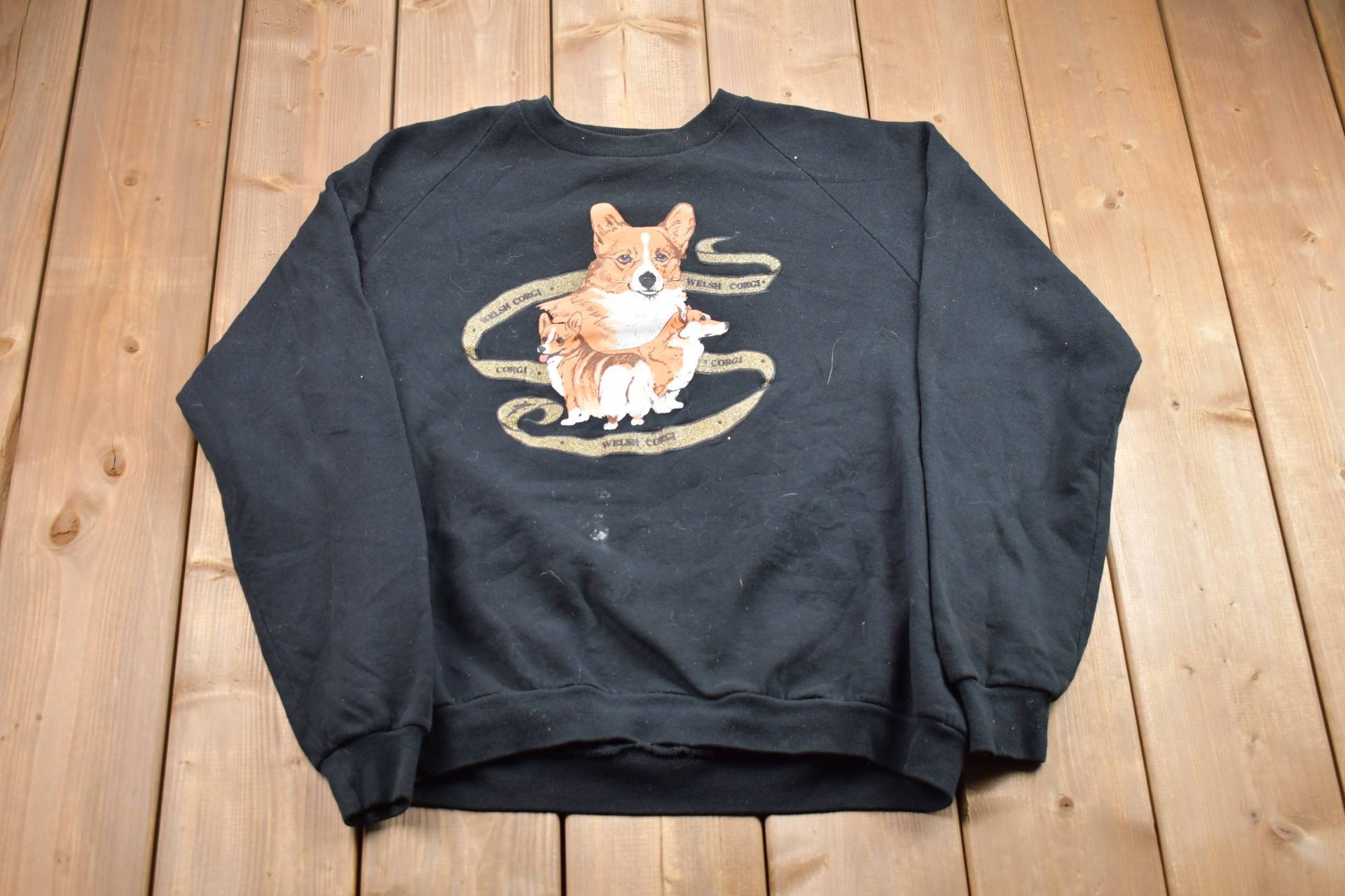 Vintage 1990Er Jahre Corgis Made in Usa Graphic Crewneck Sweatshirt/90Er Rundhals Souvenir Athleisure Streetwear Hundegrafik von Lostboysvintage