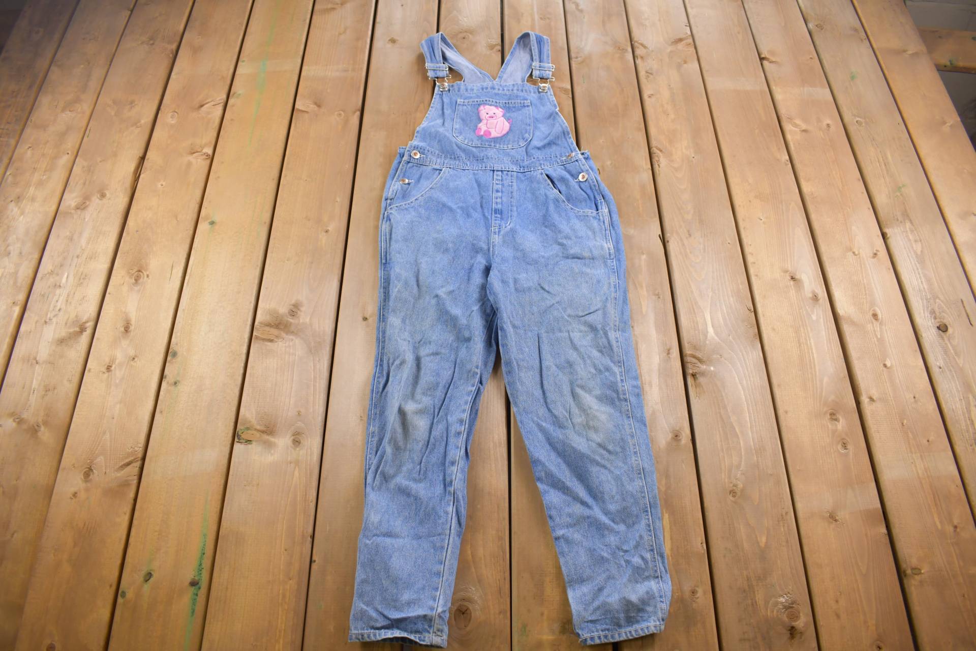 Vintage 1990Er Jahre D'mode Mädchen Süße Schwein Denim Jean Overalls Größe 30 Taille 24 Zoll Schrittlänge/streetwear Arbeitskleidung von Lostboysvintage