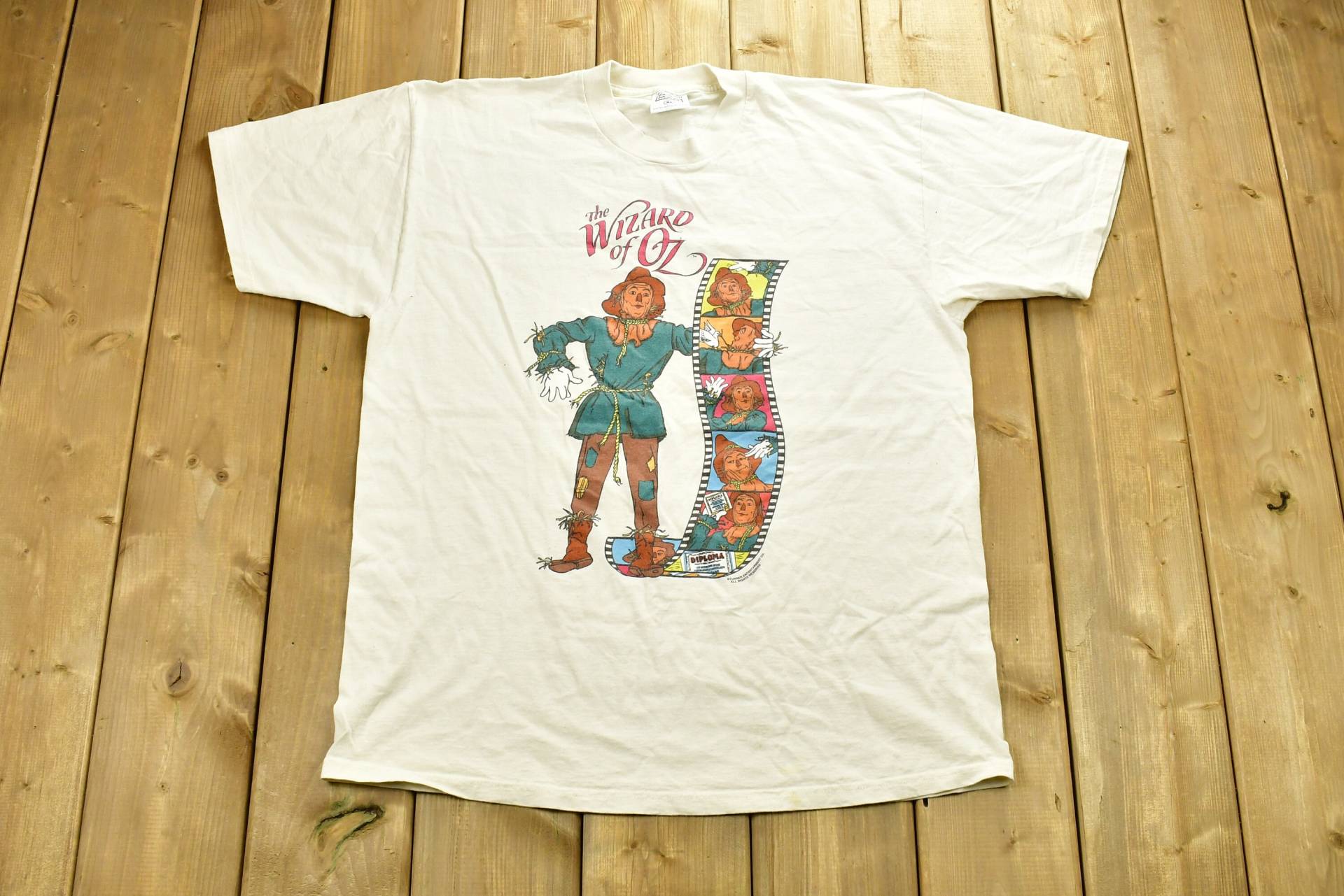 Vintage 1990Er Jahre The Wizard Of Oz Movie Promo T-Shirt/Scarecrow Nice Man If I Had A Brain Single Stitch Seltenes von Lostboysvintage