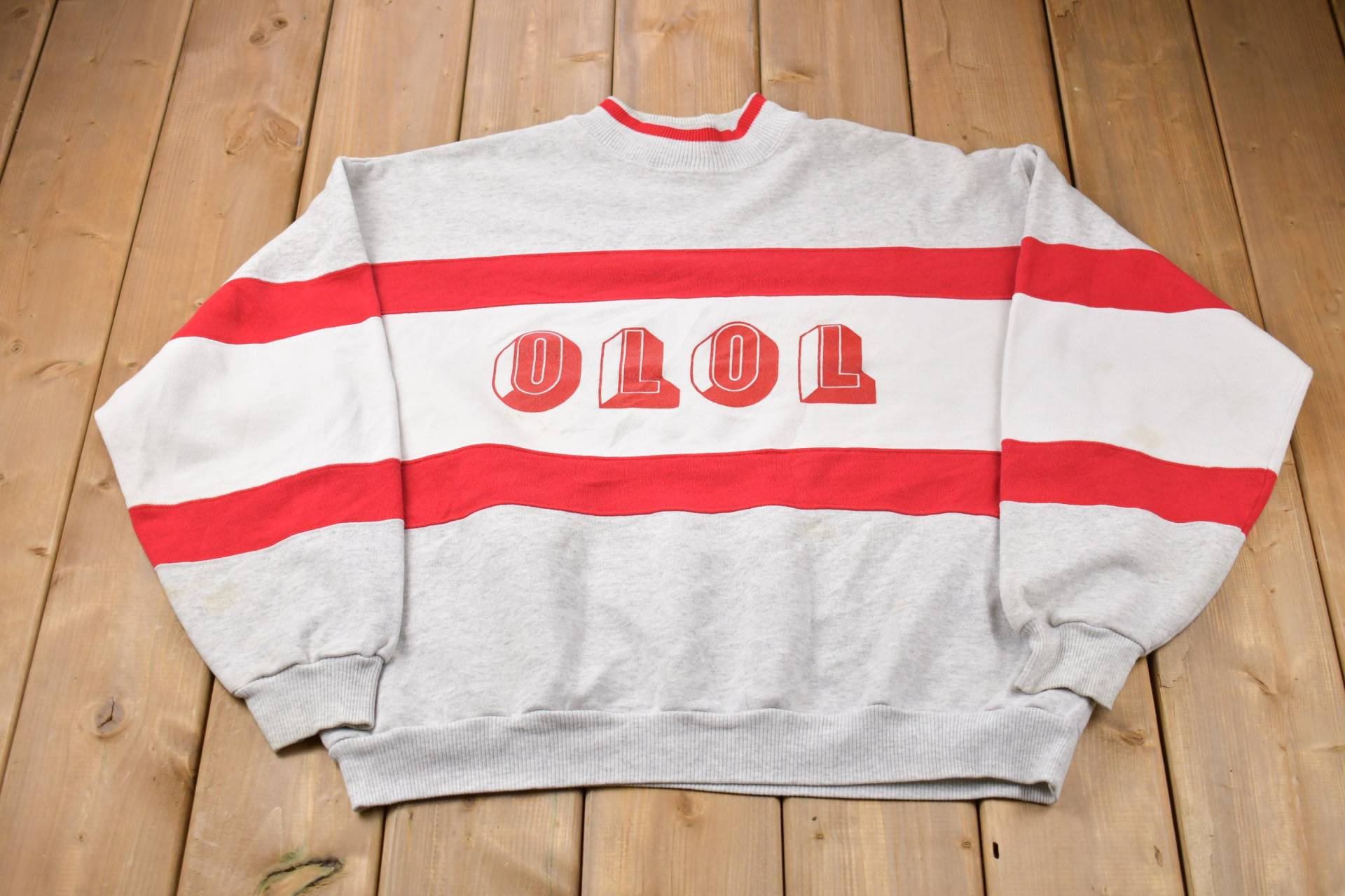 Vintage 1990Er Olol Made in Usa Grafik Crewneck Sweatshirt/90Er Souvenir Athleisure Streetwear Reisen Und Tourismus von Lostboysvintage