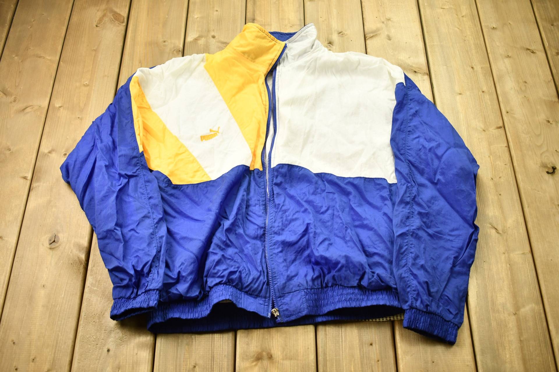 Vintage 1990Er Puma Windjacke Mit Durchgehendem Reißverschluss/Team-Logo Sportliche Frühlings-Sommer-Sportbekleidung Streetwear Athleisure Bestickt von Lostboysvintage