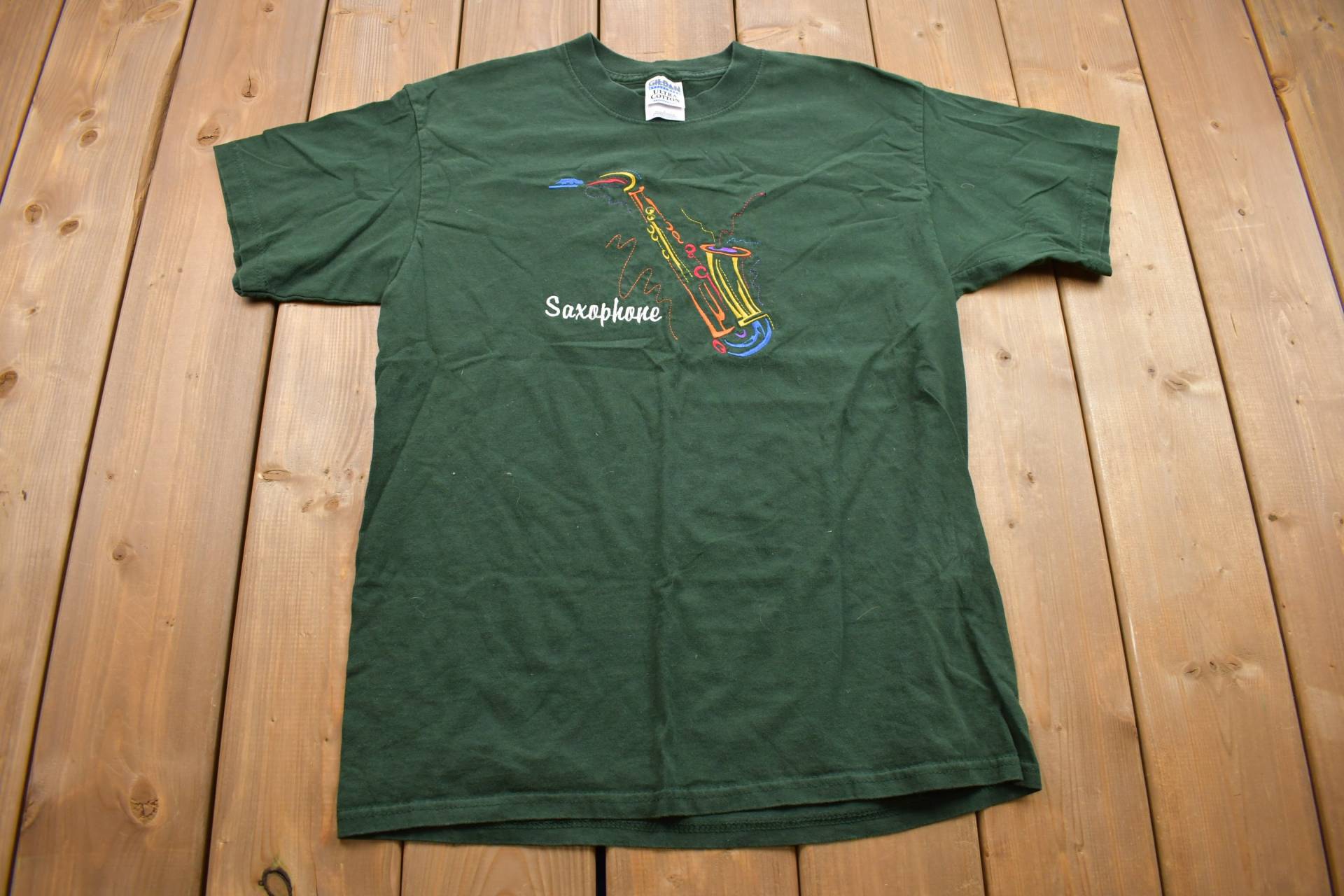 Vintage 1990Er Jahre Saxophon Grafik T-Shirt/streetwear Musik von Lostboysvintage