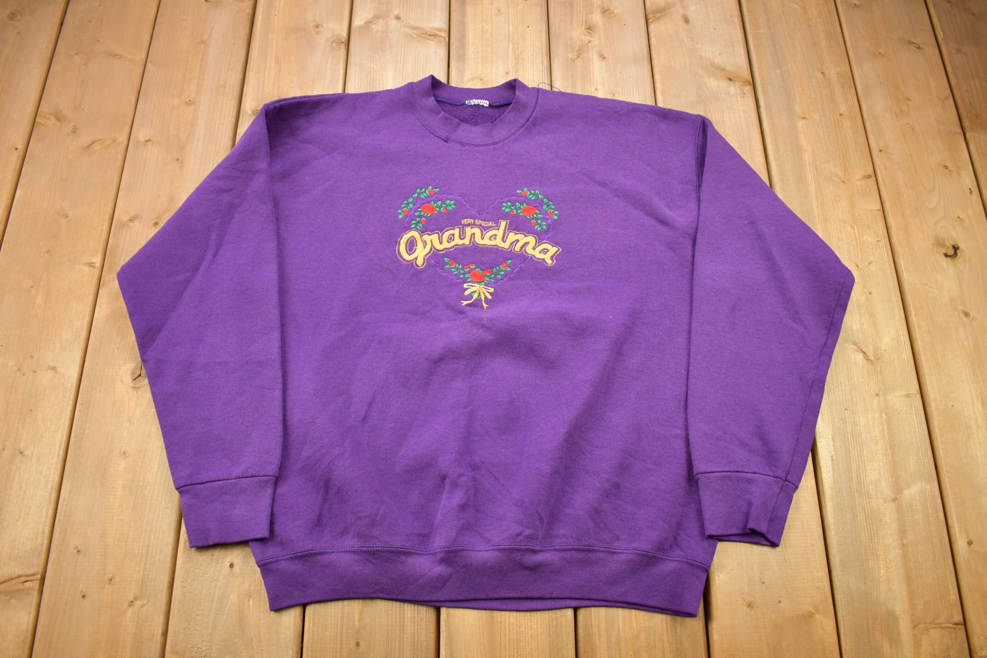 Vintage 1990Er Jahre Ganz Besonderer Oma Süßer Crewneck Pullover/90Er Streetwear Made in Usa von Lostboysvintage