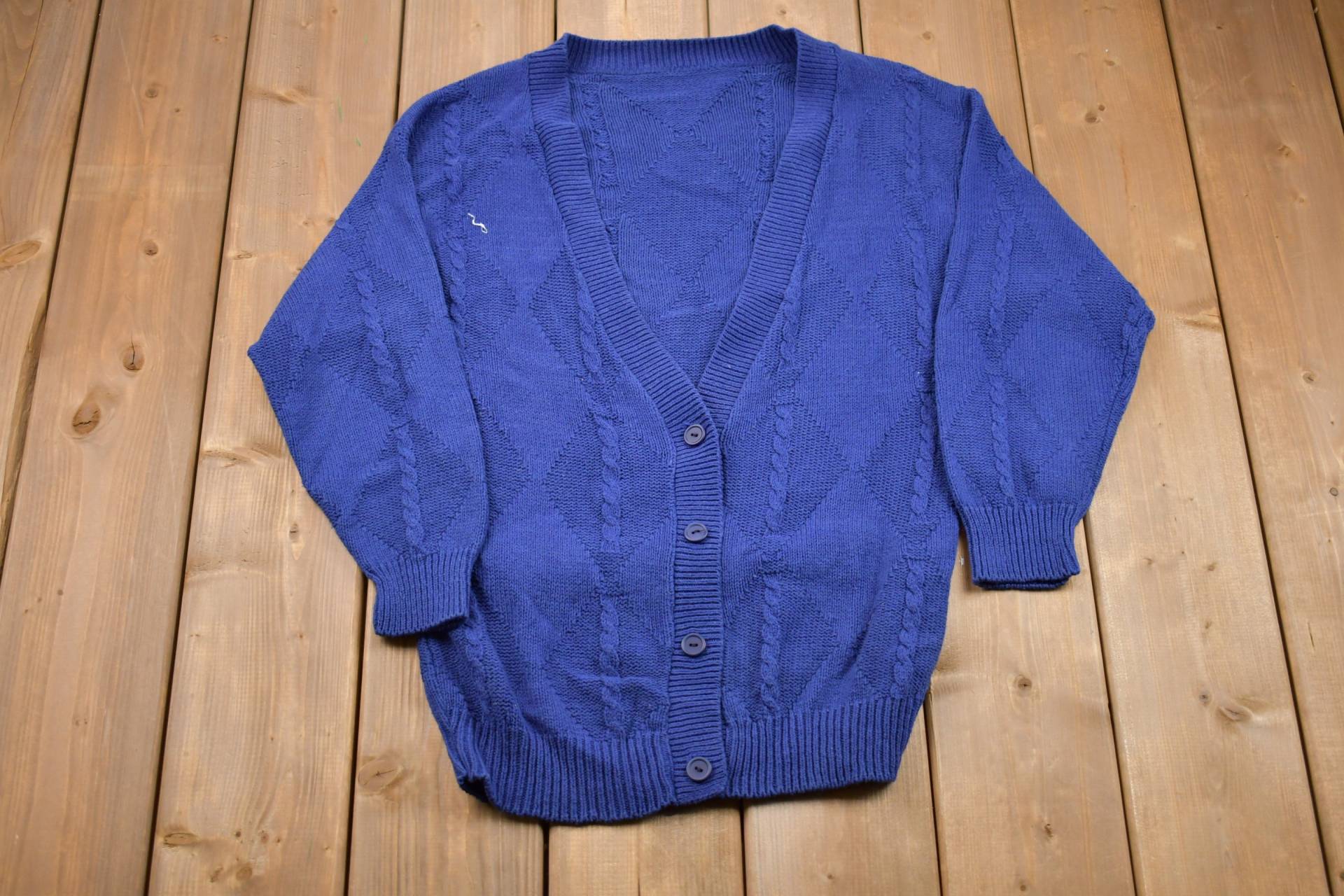 Vintage 1990Er Strickjacke/90S Cardigan Musterpullover Outdoor Handstrick Strick-Sweatshirt von Lostboysvintage