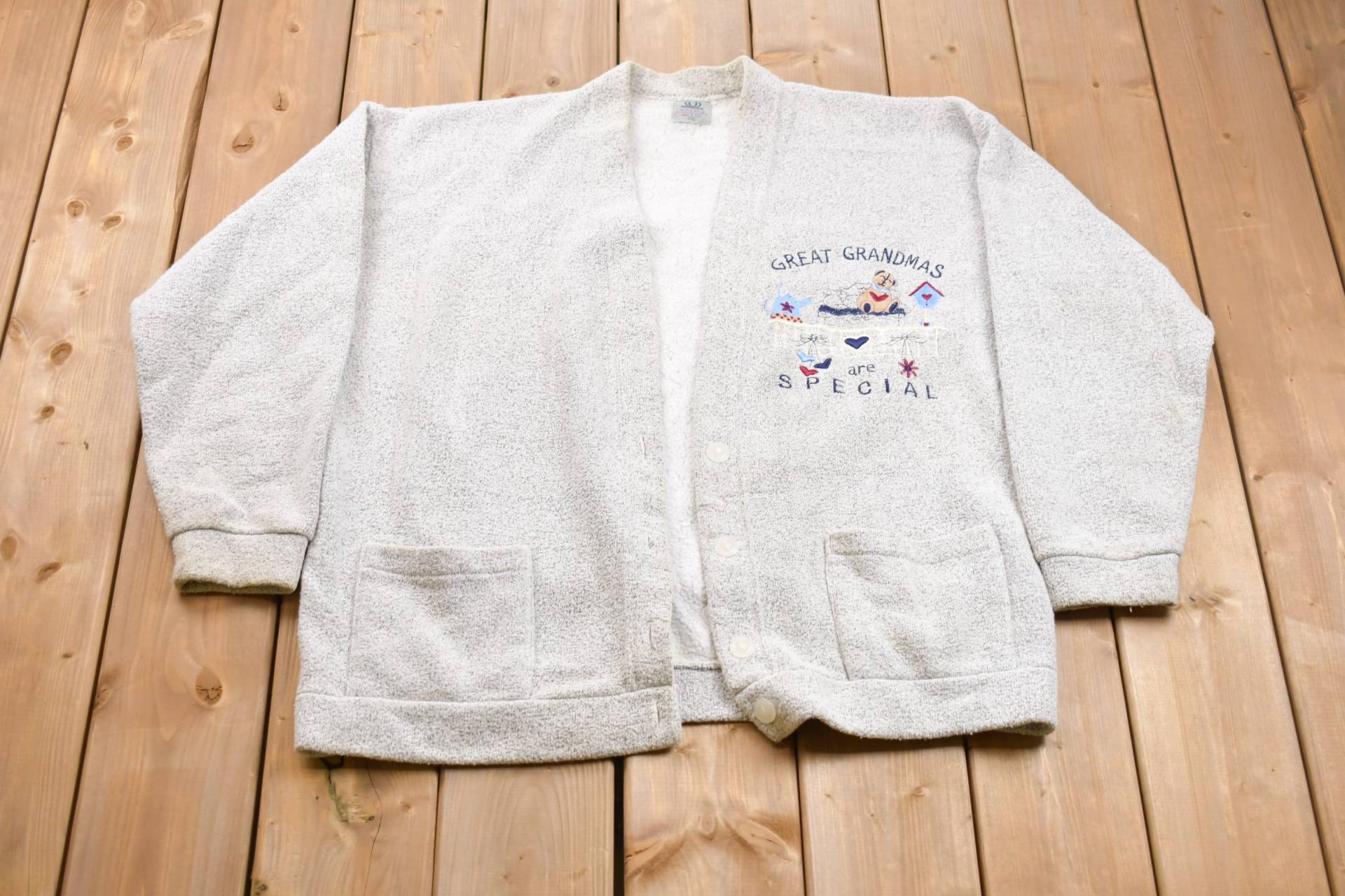 Vintage 1990Er Jahre Urgroßmutter Cardigan Sweatshirt/Made in Usa 90Er Souvenir Athleisure Streetwear Geschenk von Lostboysvintage