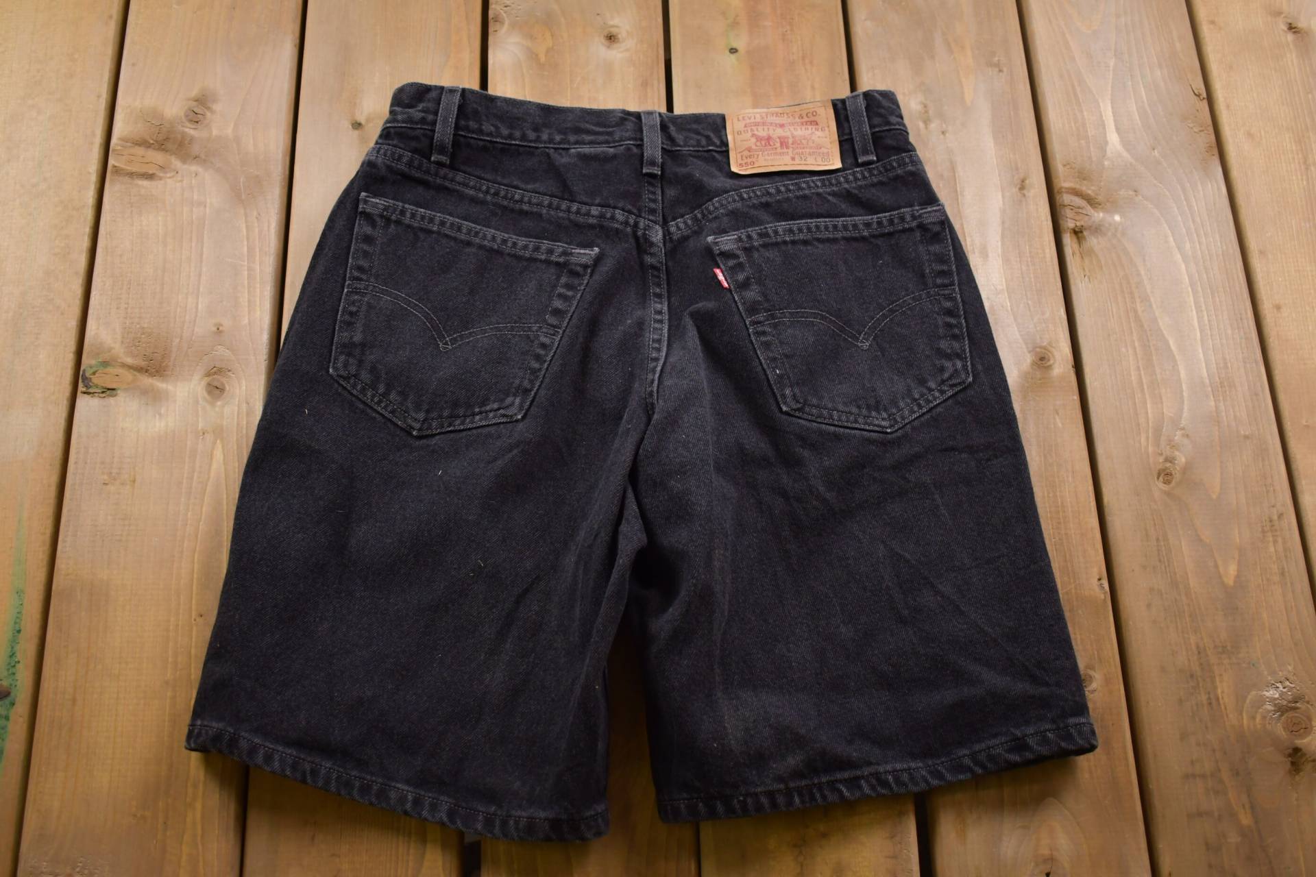 Vintage 1990S 550 Schwarze Jeans Shorts/90S Levi's Streetwear Fashion Unterhose Helle Waschung Jeans/ Jorts von Lostboysvintage