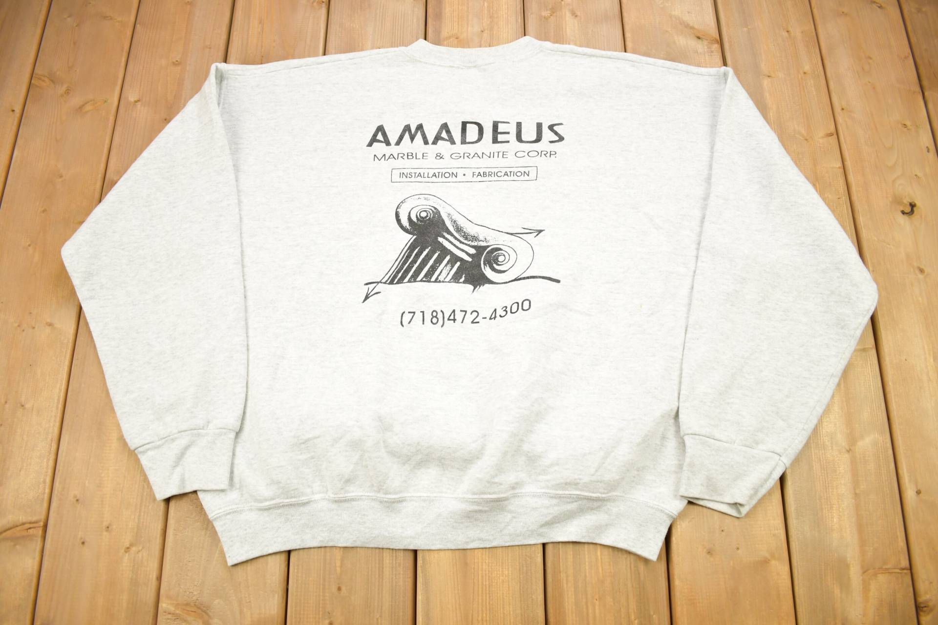 Vintage 1990Er Amadeus Marble & Granite Corp Crewneck Sweatshirt/90Er Made in Usa Workwear von Lostboysvintage