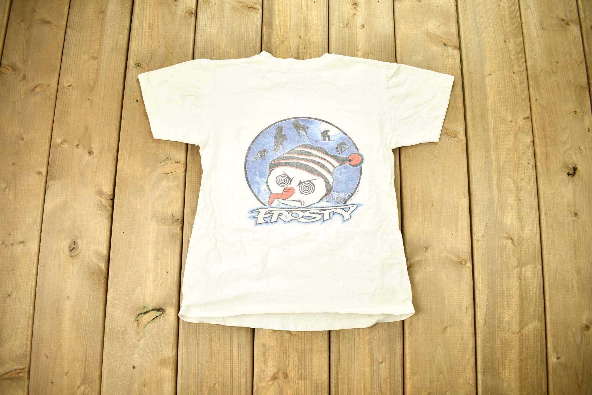 Vintage 1990Er Aussie T Co Snowboard Theme Grafik T-Shirt/streetwear Snowboarding Kinder Frosty The Snowman Let It Snow von Lostboysvintage