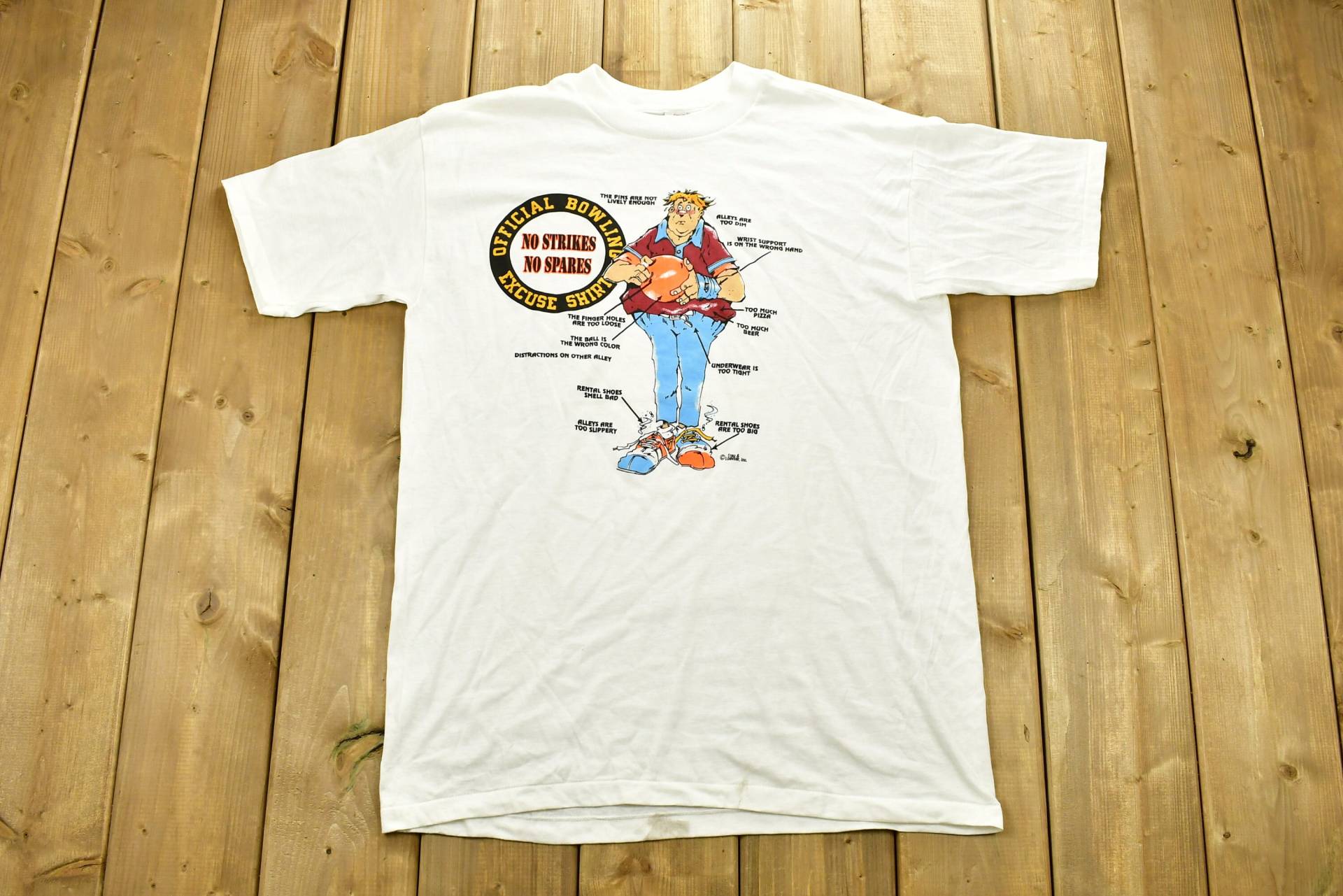 Vintage 1990Er Offizielles Bowling Excuse T-Shirt/Grafik 80Er 90Er Jahre Streetwear Retro Style Single Stitch Lustiges von Lostboysvintage