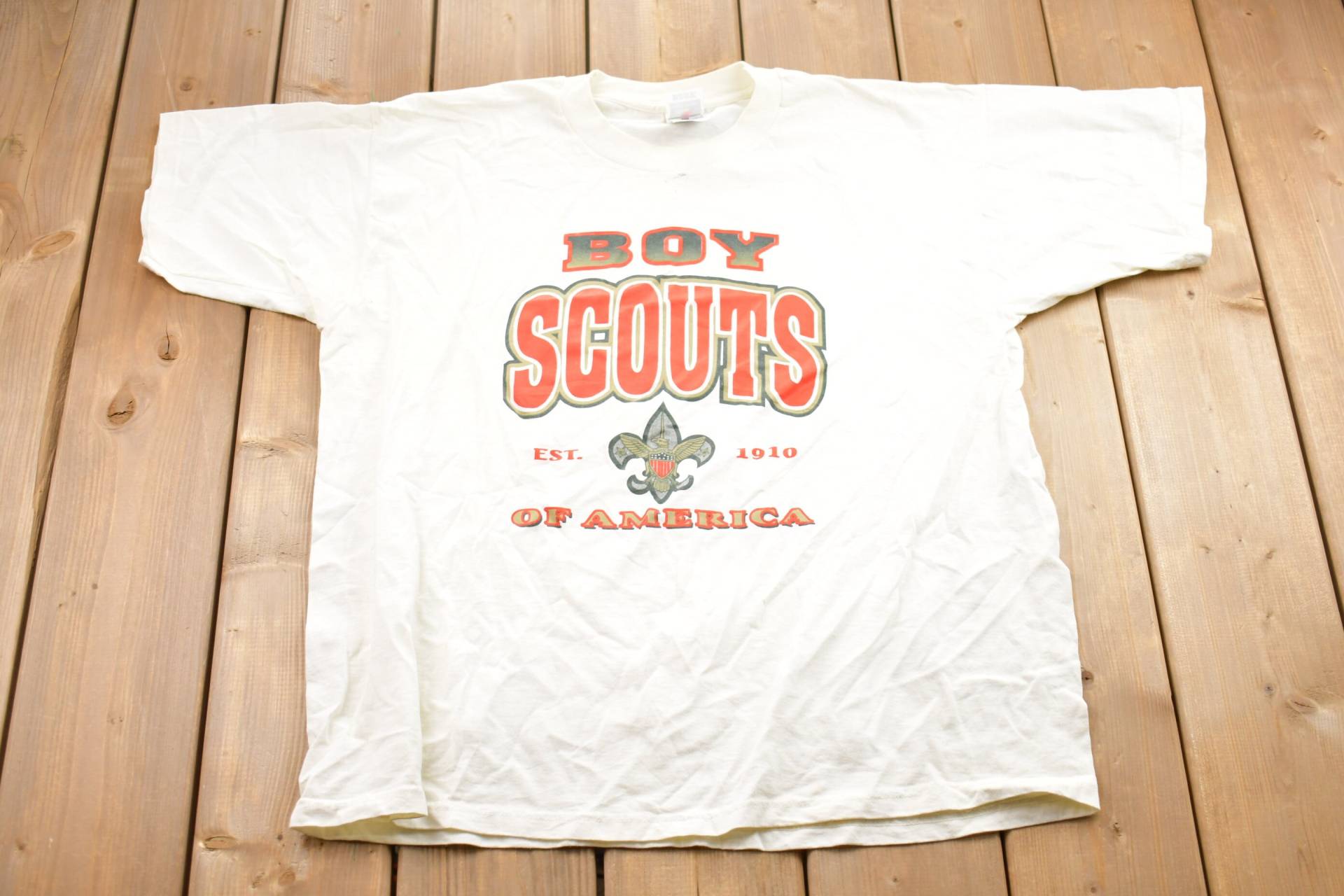 Vintage 1990Er Boy Scouts Of America Grafik T-Shirt/80Er 90Er Jahre Streetwear Retro Style Pfadfinder Made in Usa von Lostboysvintage