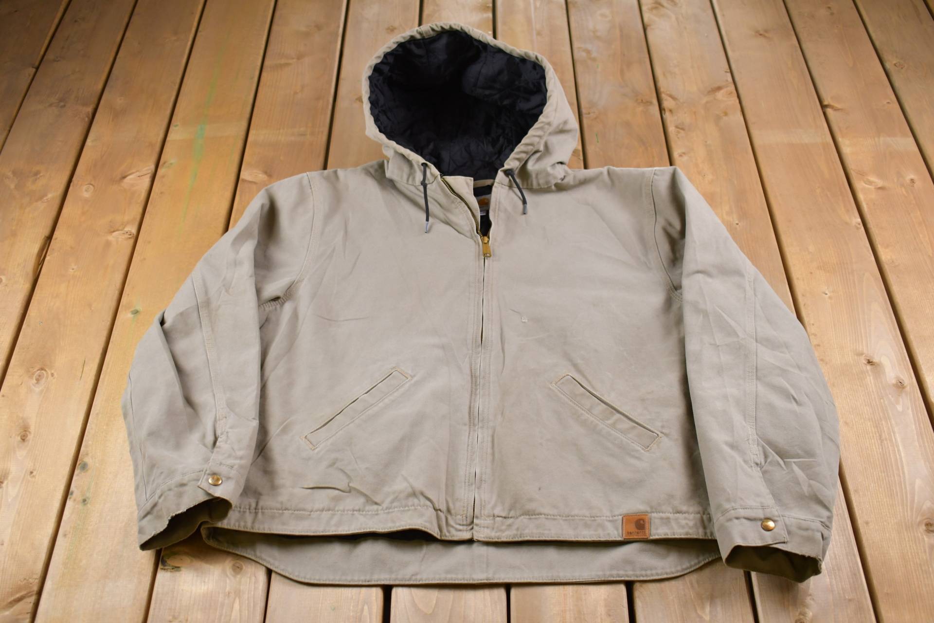 Vintage 1990S Carhartt Kapuzenjacke/Workwear Streetwear Quilt-Futterjacke Distressed Union Made von Lostboysvintage