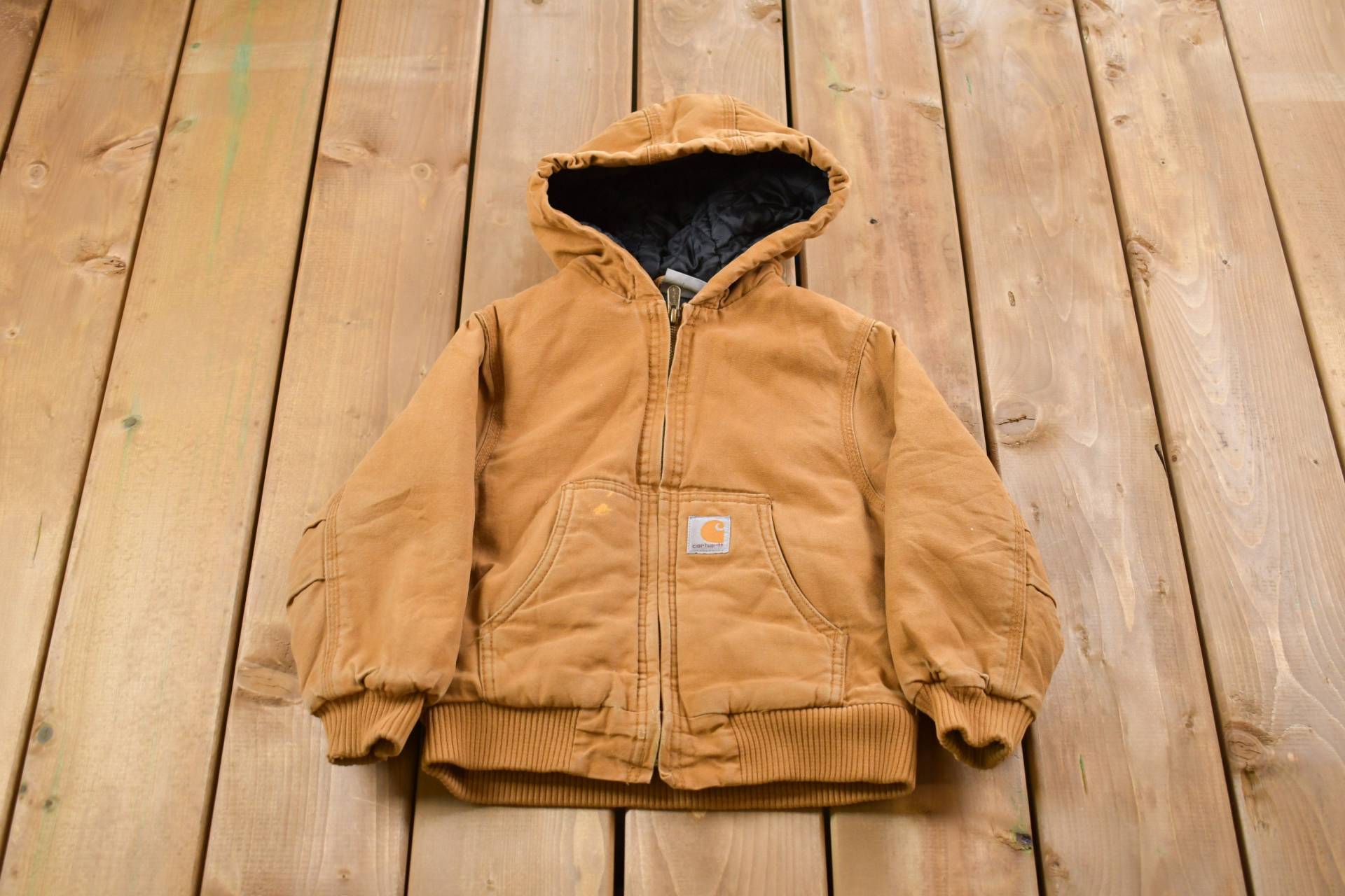 Vintage 1990S Carhartt Kapuzenjacke Für Kinder/Workwear Streetwear Made in Usa 90S Fleece Gefütterte Jacke Distressed Vintage 1990S Carhartt Kapuzenjacke Für Kinder/Workwear Streetwear Made in Usa 90S Fleece Gefütterte Jacke Distressed von Lostboysvintage