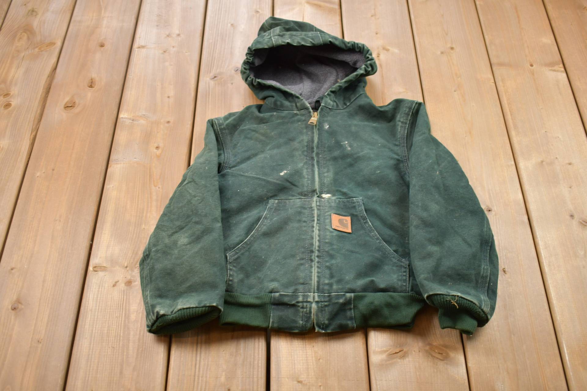 Vintage 1990Er Kinder Carhartt Kapuzenjacke/Arbeitskleidung Streetwear 90Er Jahre Sherpa Gefütterte Jacke Distressed von Lostboysvintage