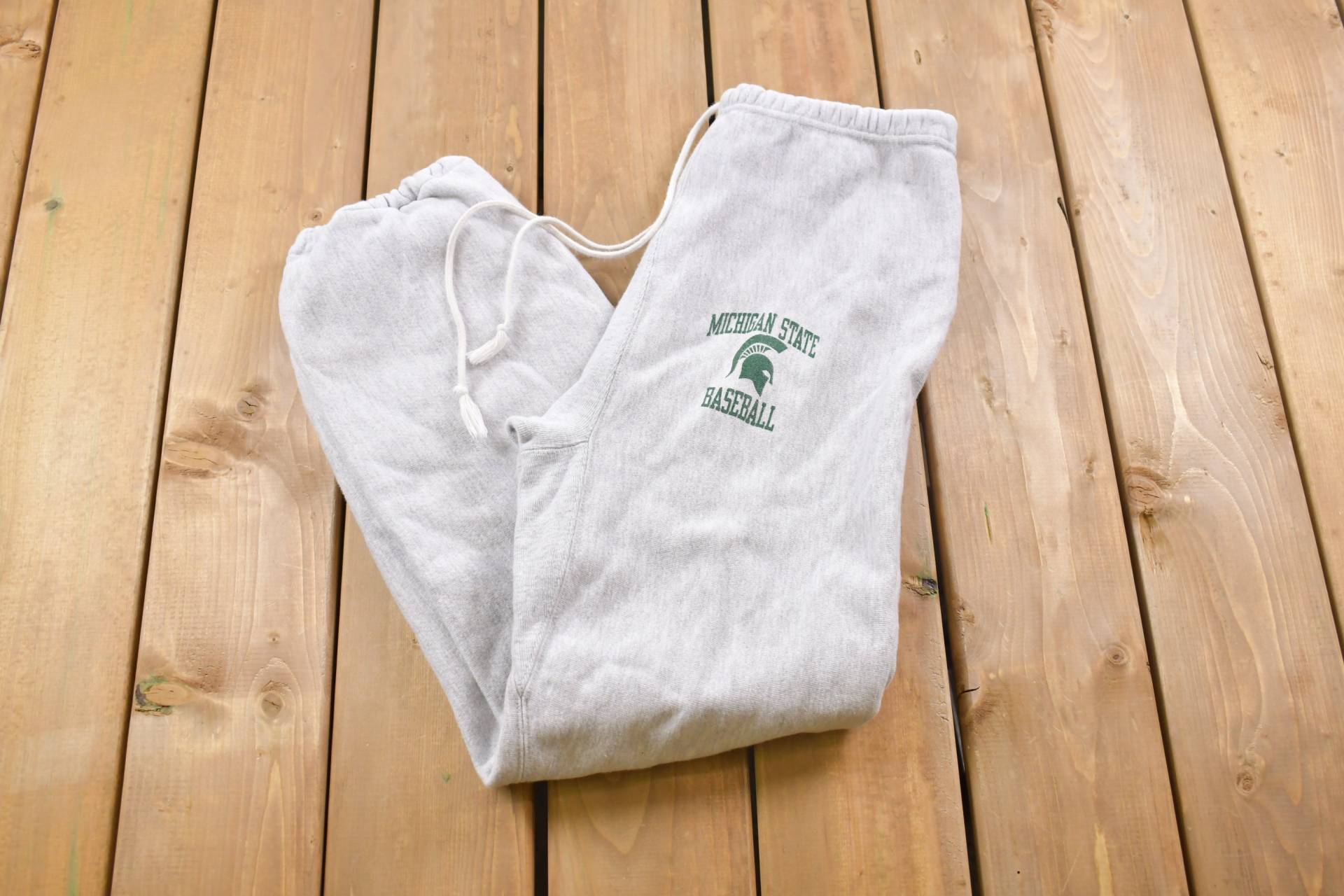 Vintage 1990Er Champion Reverse Weave Warm Up Michigan State Baseball Jogginghose/Made in Usa Streetwear Fashion Seltener Ncaa von Lostboysvintage