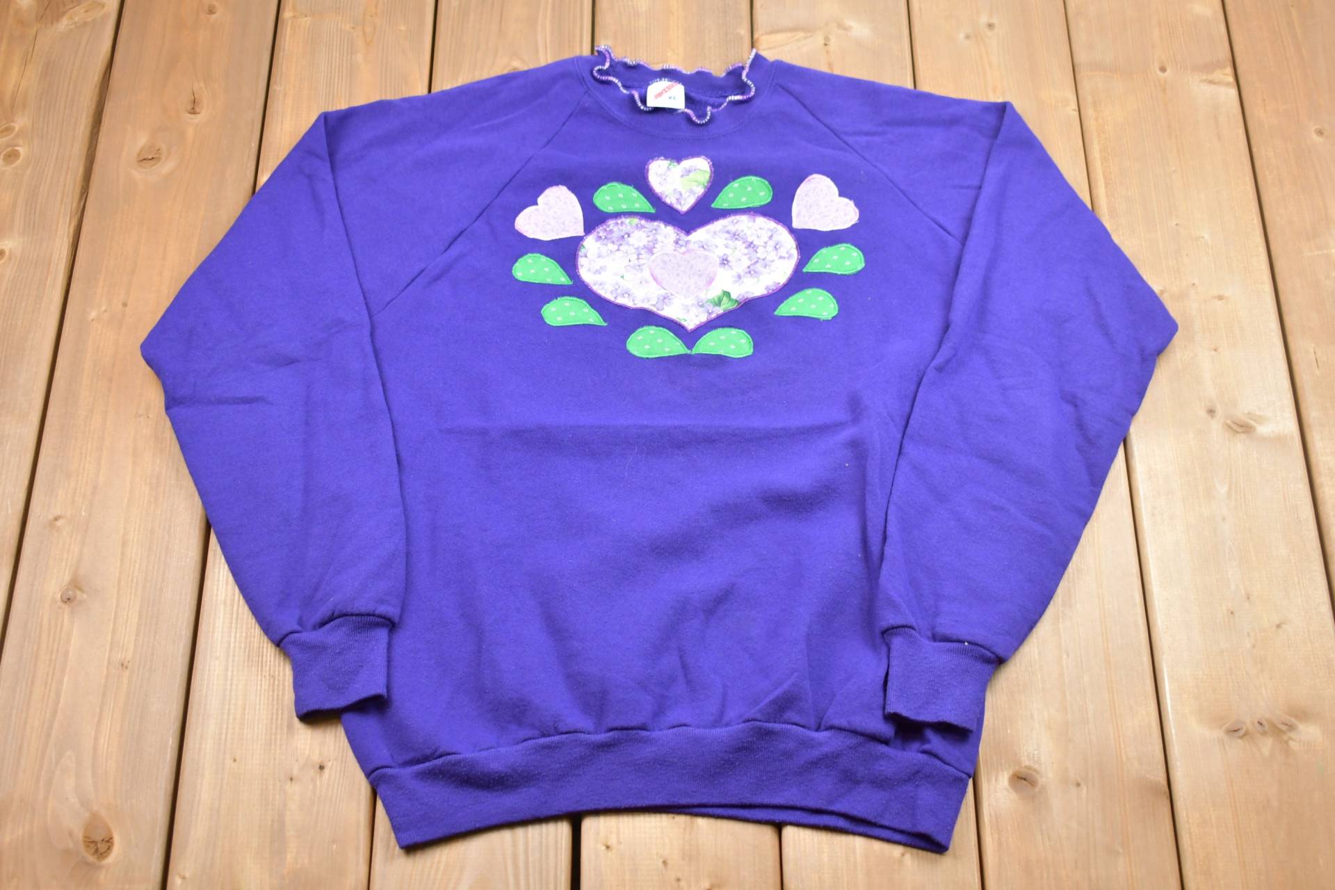 Vintage 1990Er Herz Crewneck/Made in Usa Handbestickt 90Er Natur Tiere Sweatshirt American Streetwear von Lostboysvintage