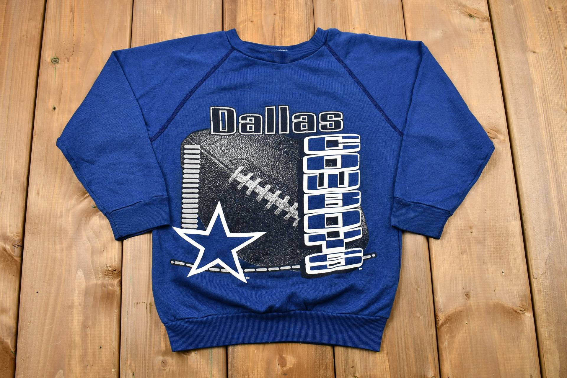 Vintage 1990S Dallas Cowboys Jugend Raglan Sweatshirt/Sport 90Er Jahre Rundhals Nfl Sportswear Athleisure Kinder-Pullover von Lostboysvintage