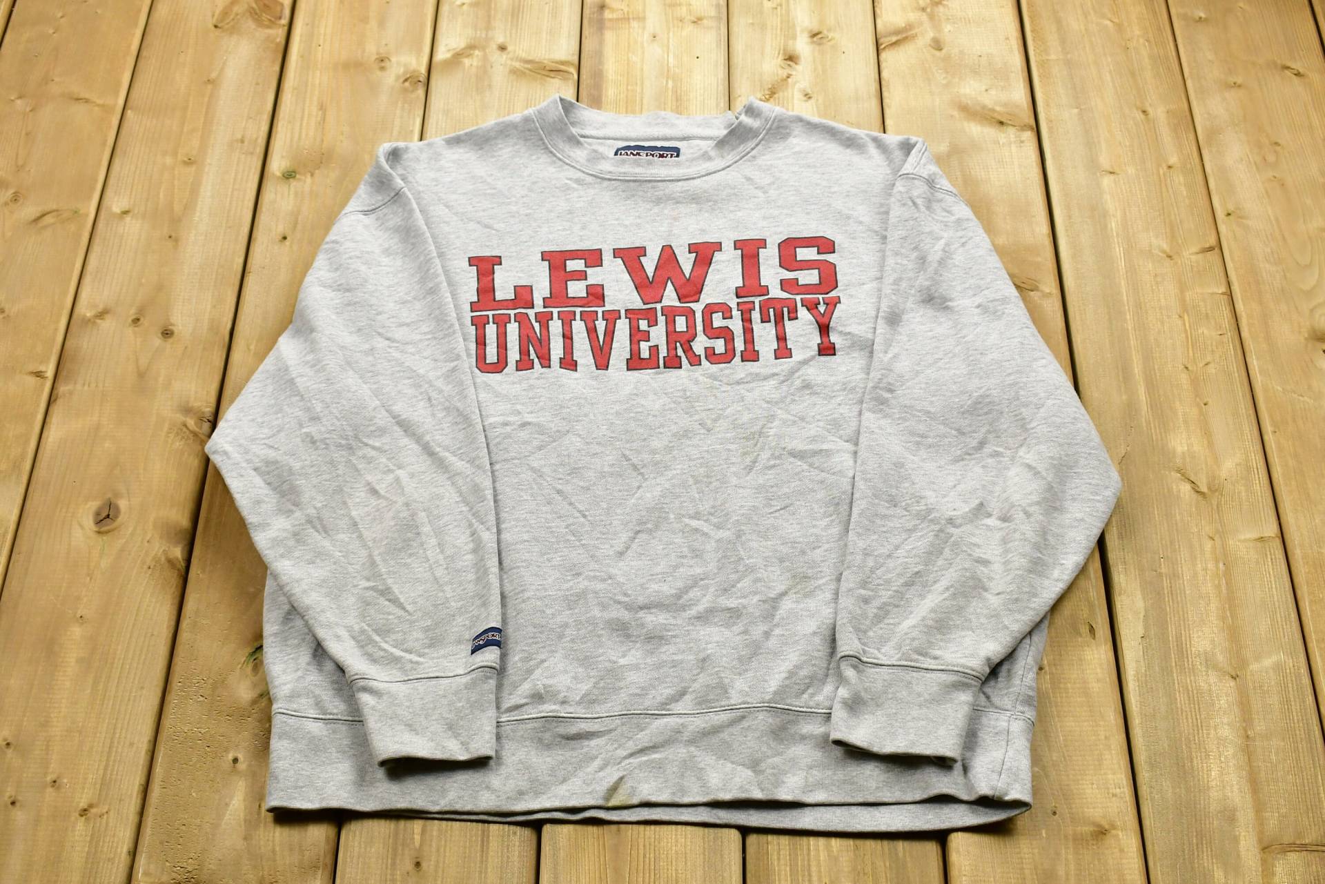 Vintage 1990Er Lewis University Collegiate Crewneck/Privatuniversität Americana Sportbekleidung Athleisure von Lostboysvintage