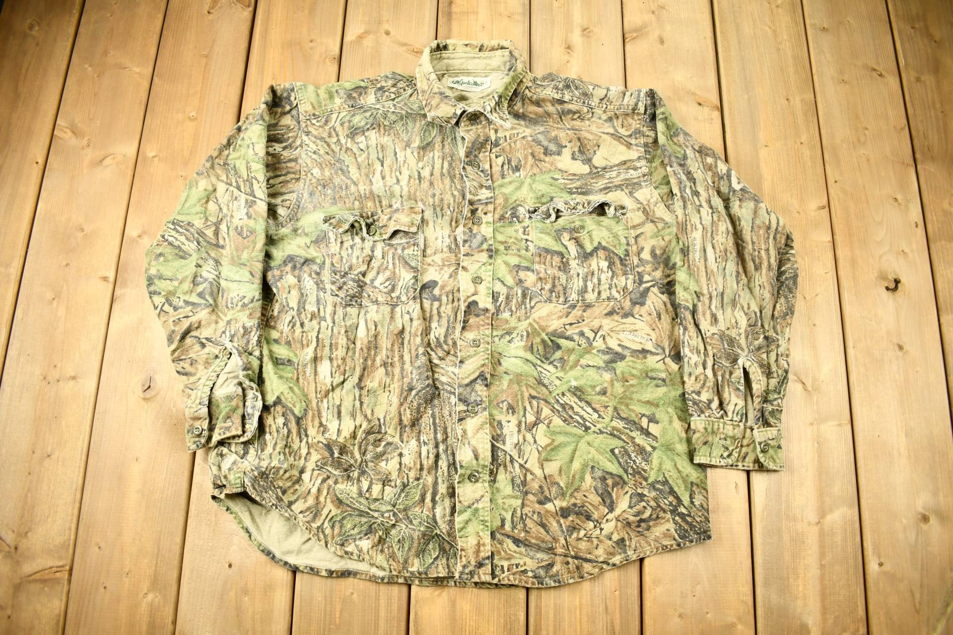 Vintage 1990S Gander Mountain Echt Baum Camouflage Hemd/1990Er Jahre Natur Jagdhemd Herrenhemd von Lostboysvintage