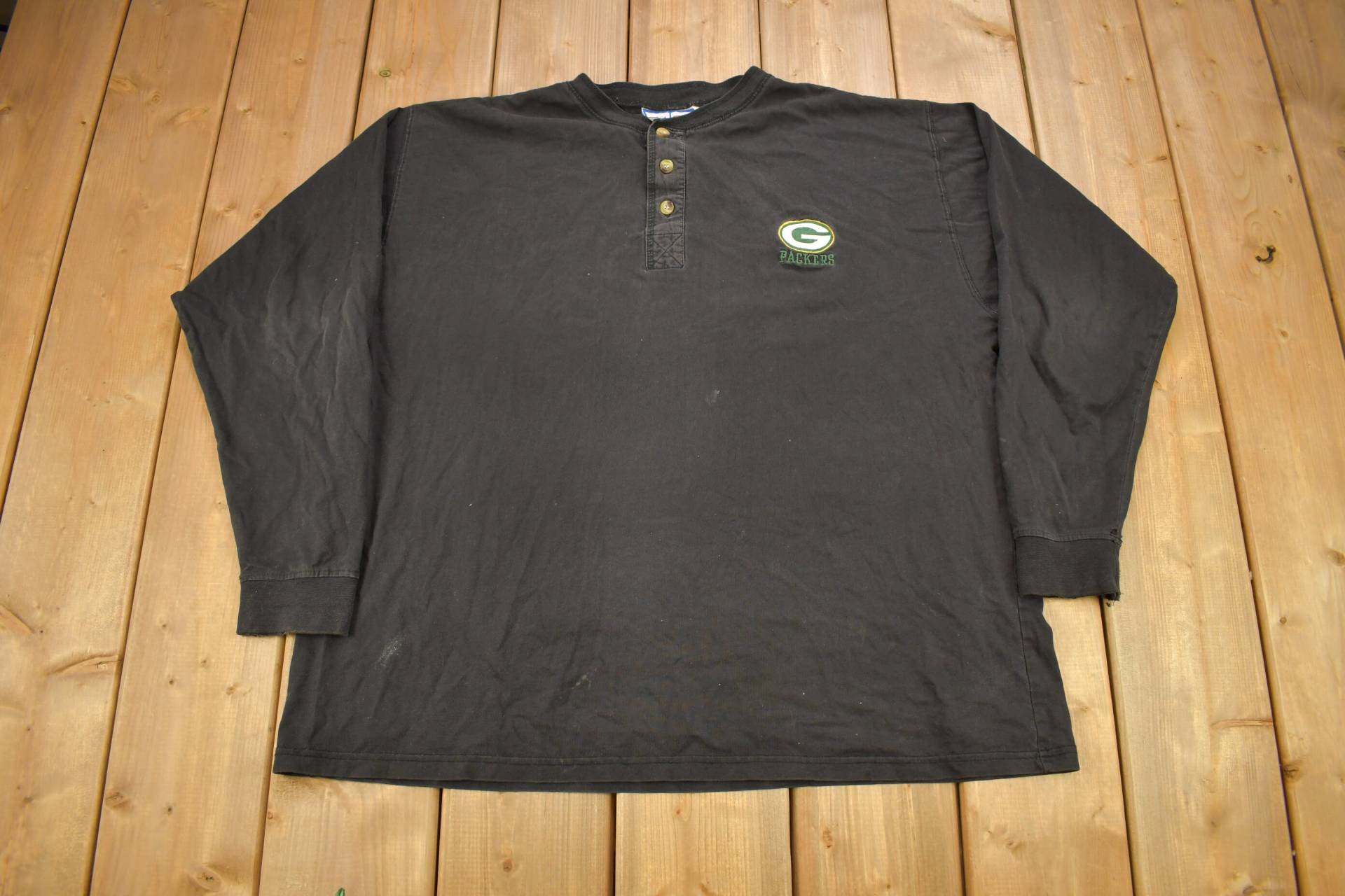 Vintage 1990Er Jahre Green Bay Packers Nfl Langarm Henley T-Shirt/90Er Streetwear Game Day von Lostboysvintage