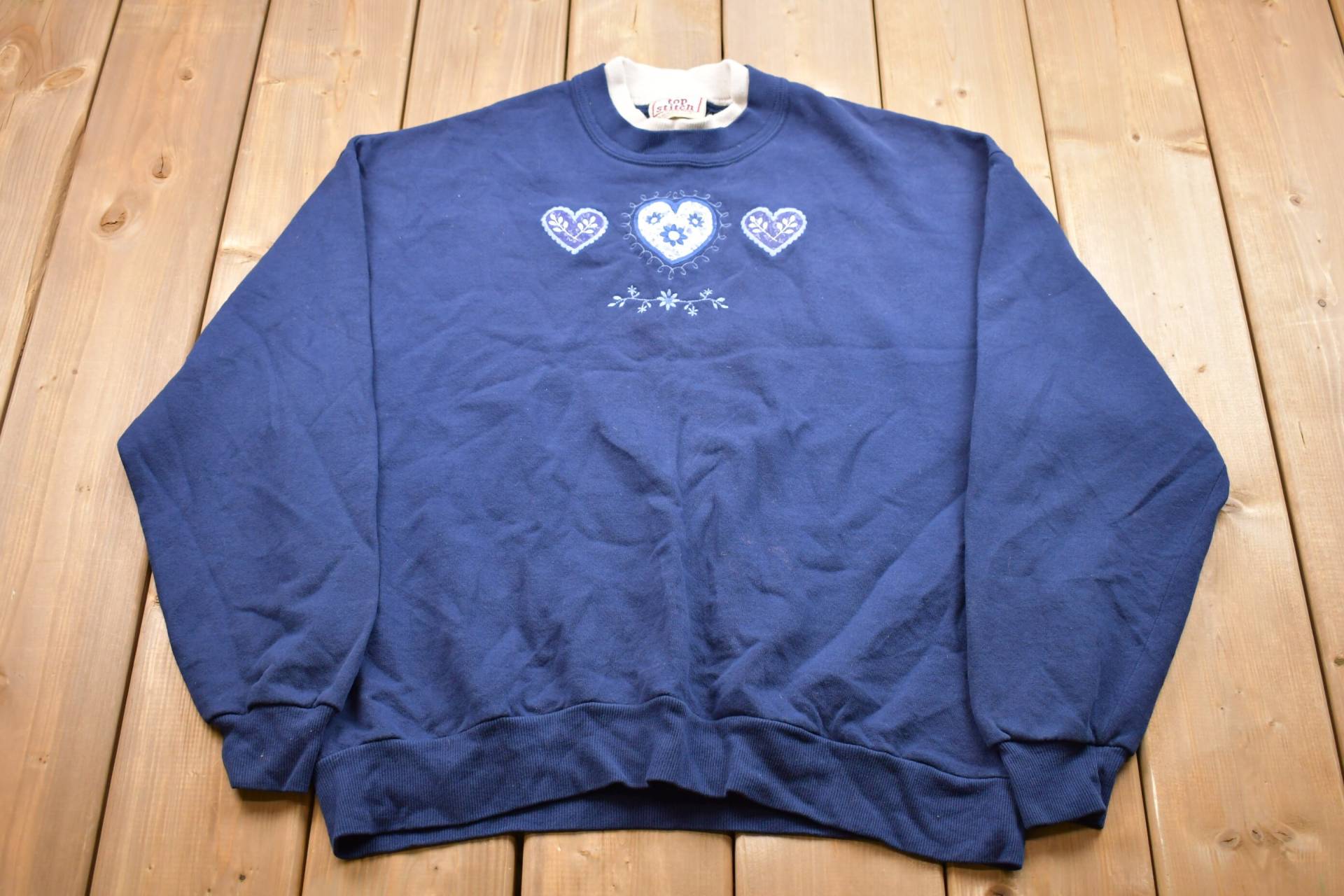 Vintage 1990S Hearts Crewneck/90S Liebe Sweatshirt American Streetwear Pullover von Lostboysvintage