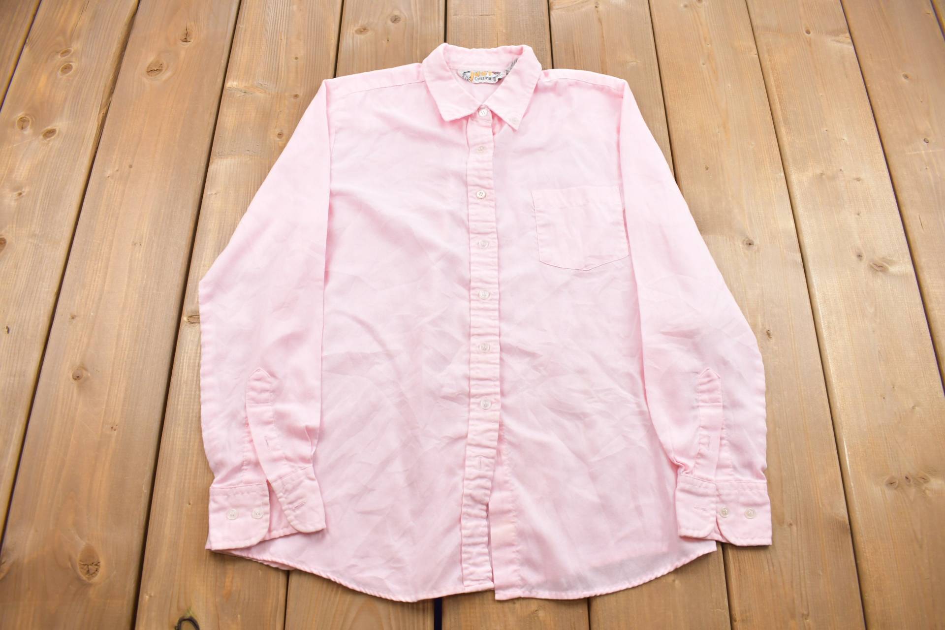 Vintage 1990S Hemd Pinkfarben/Button Up Shirt Muster Casual Formelles Frauen von Lostboysvintage